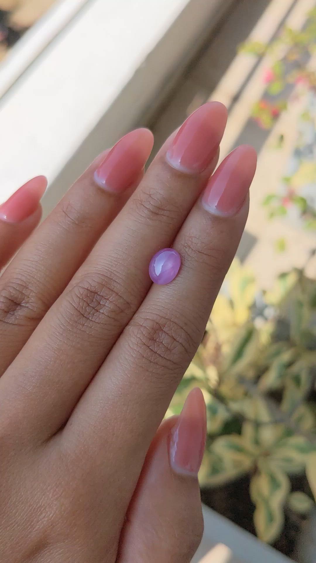 2.58 Ct. Purplish Pink Star Sapphire from Ceylon (Sri Lanka) Size Video
