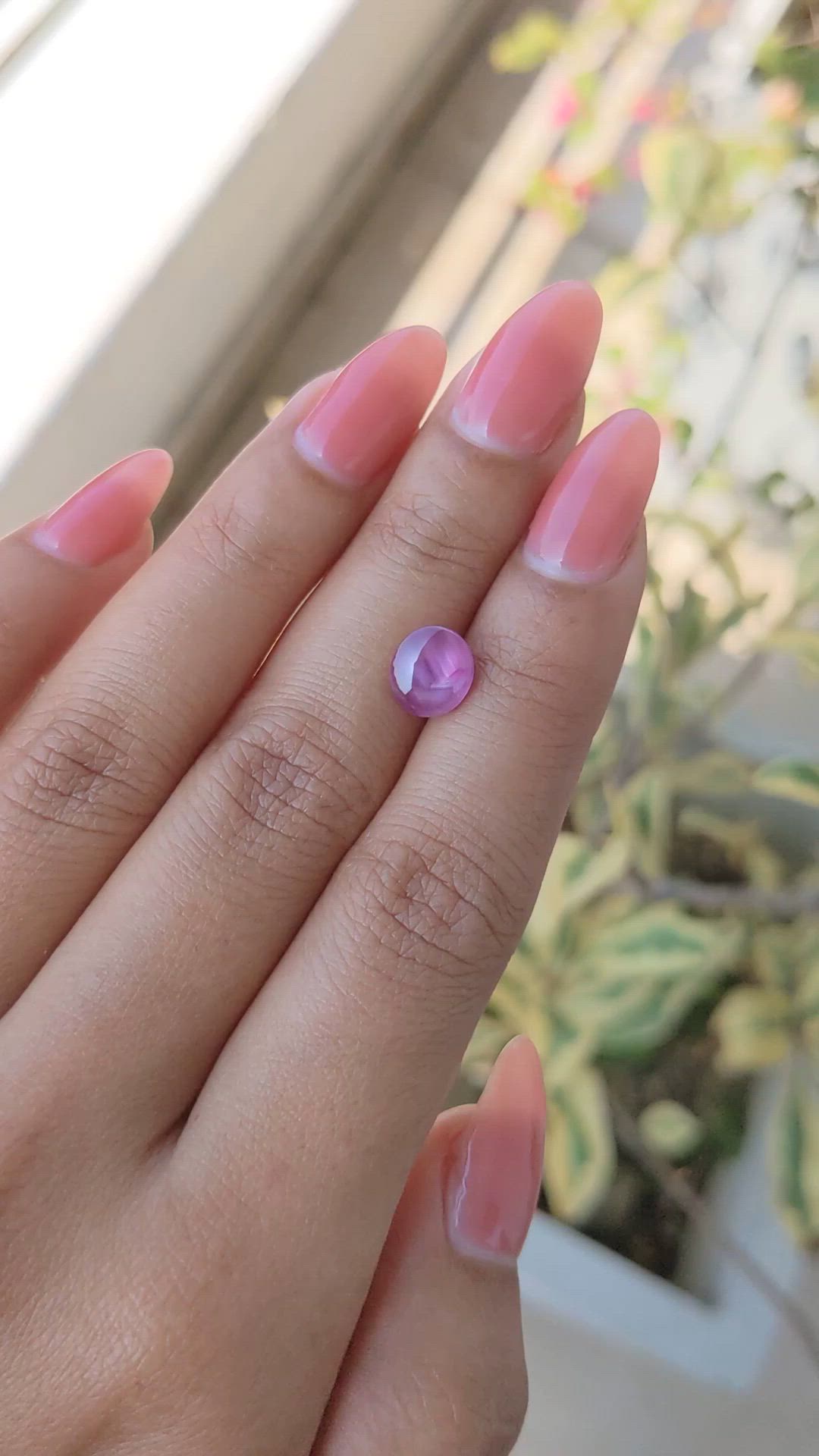 2.23 Ct. Purplish Pink Star Sapphire from Ceylon (Sri Lanka) Size Video