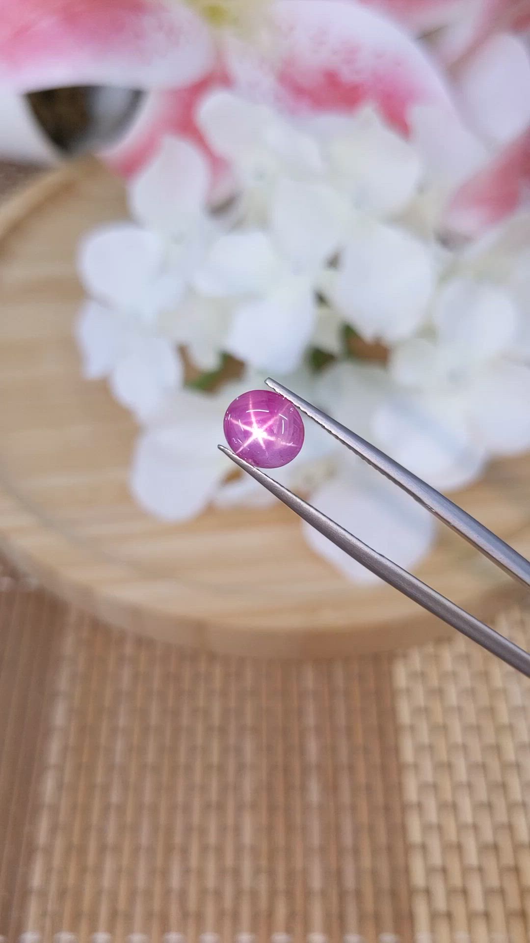 2.23 Ct. Purplish Pink Star Sapphire from Ceylon (Sri Lanka) Size Video