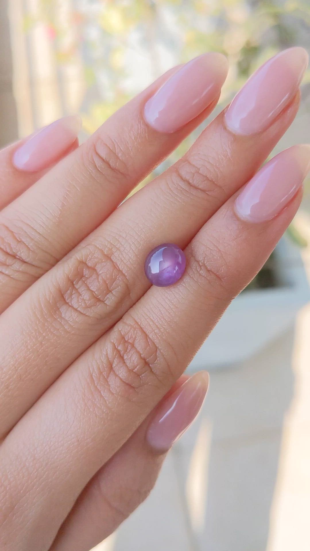 3.02 Ct. Pinkish Purple Star Sapphire from Ceylon (Sri Lanka) Size Video