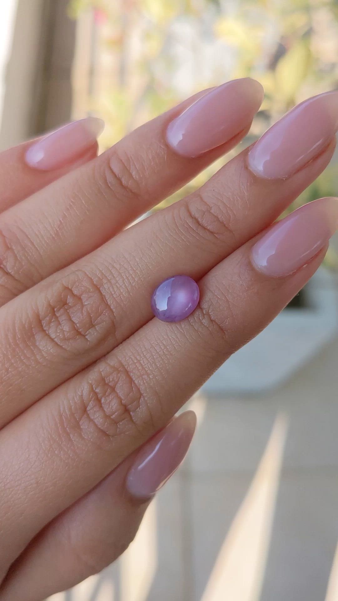 2.33 Ct. Pinkish Purple Star Sapphire from Ceylon (Sri Lanka) Size Video
