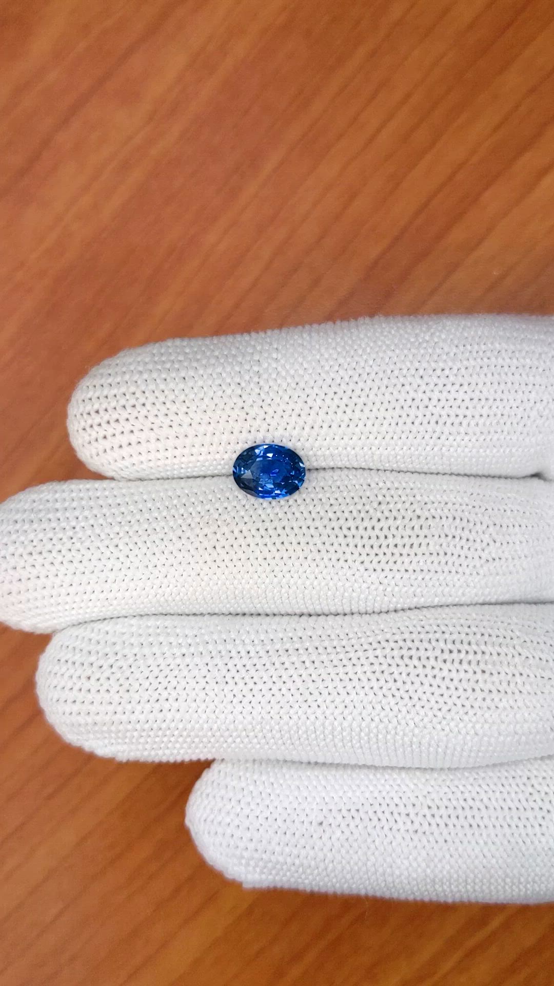 1.64 Ct. Blue Sapphire from Ceylon (Sri Lanka) Size Video