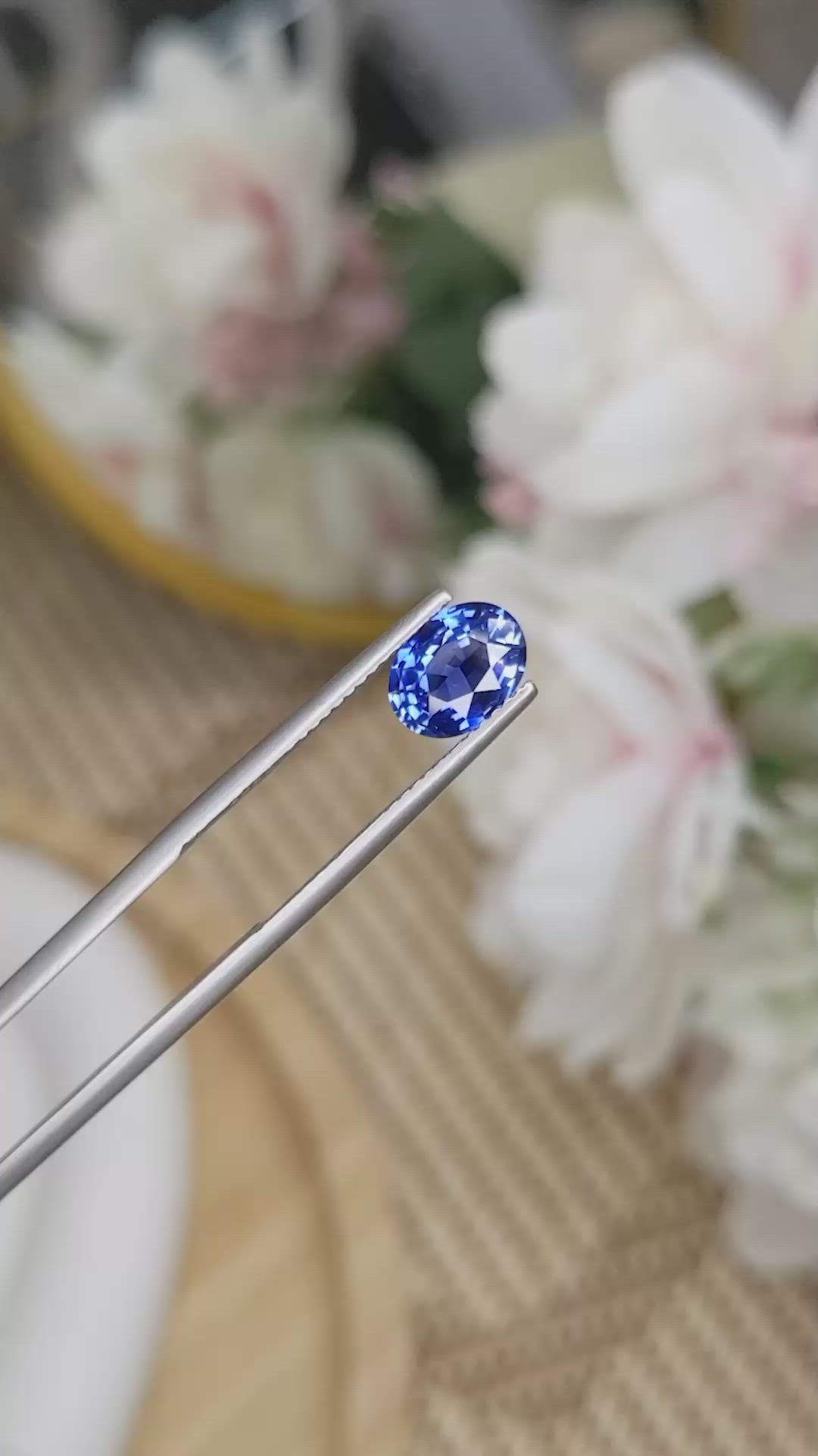 1.64 Ct. Blue Sapphire from Ceylon (Sri Lanka) Size Video