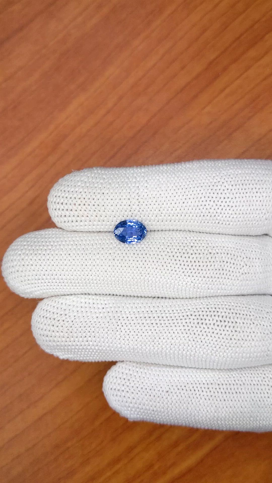 1.44 Ct. Blue Sapphire from Ceylon (Sri Lanka) Size Video