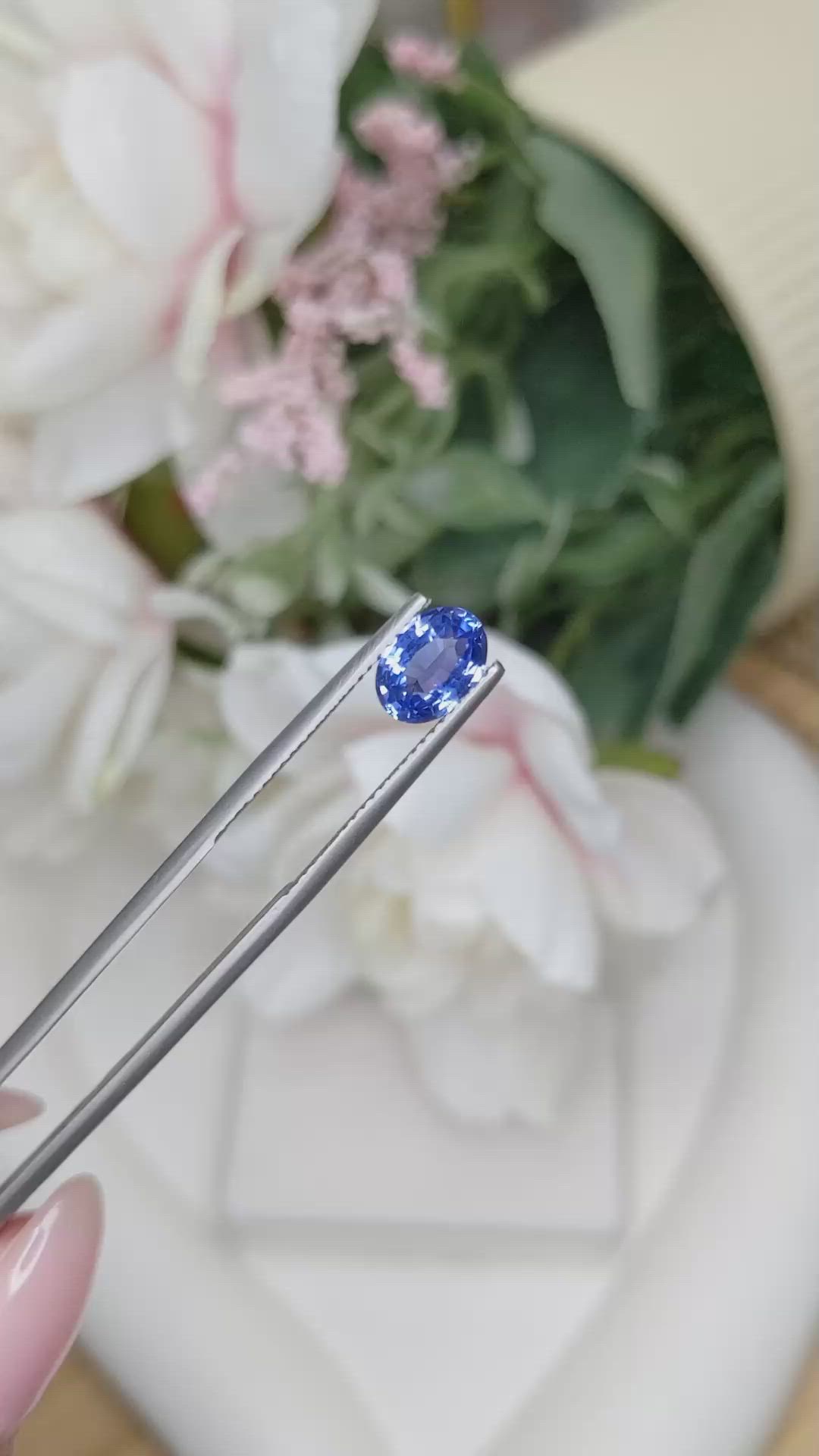 1.44 Ct. Blue Sapphire from Ceylon (Sri Lanka) Size Video