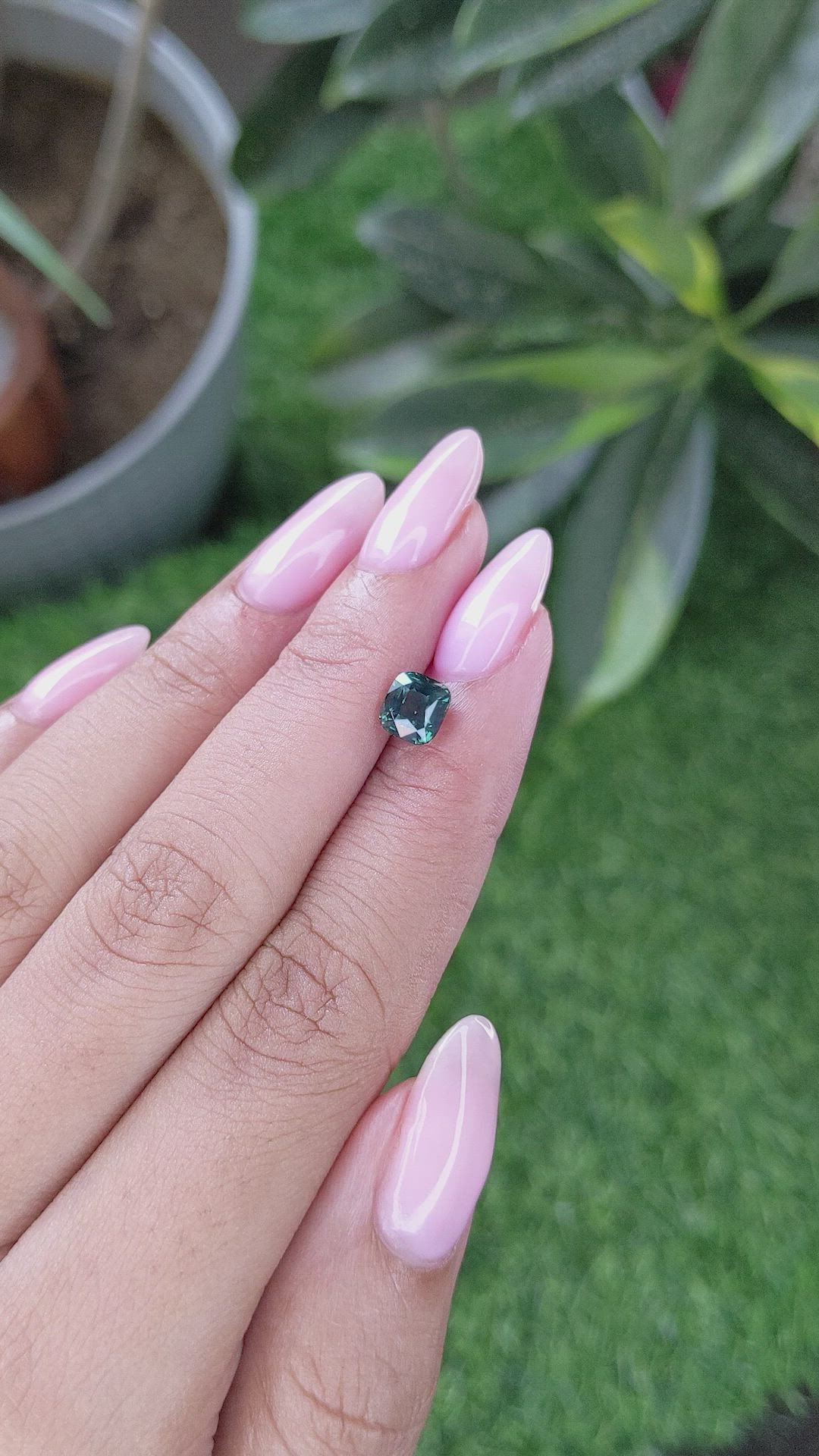1.56 Ct. Bluish Green Sapphire from Tanzania Size Video