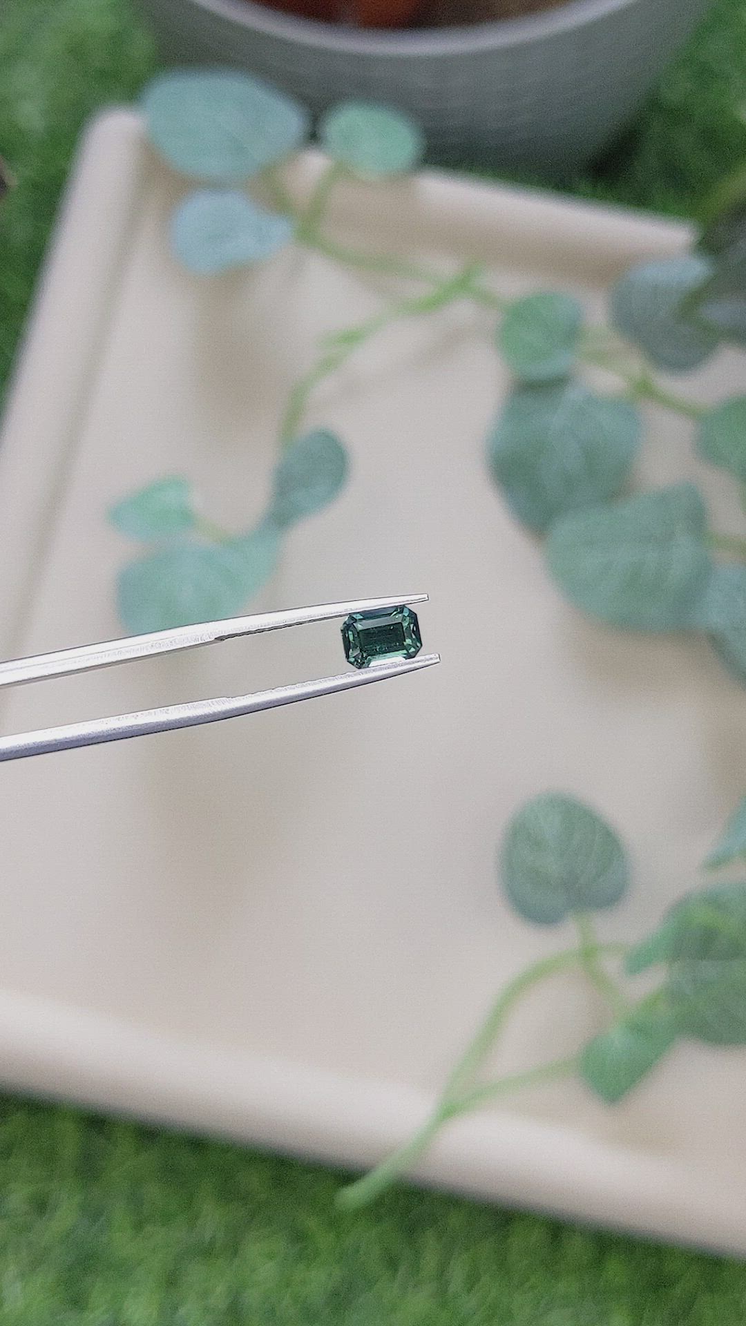 1.13 Ct. Bluish Green Sapphire from Tanzania Size Video