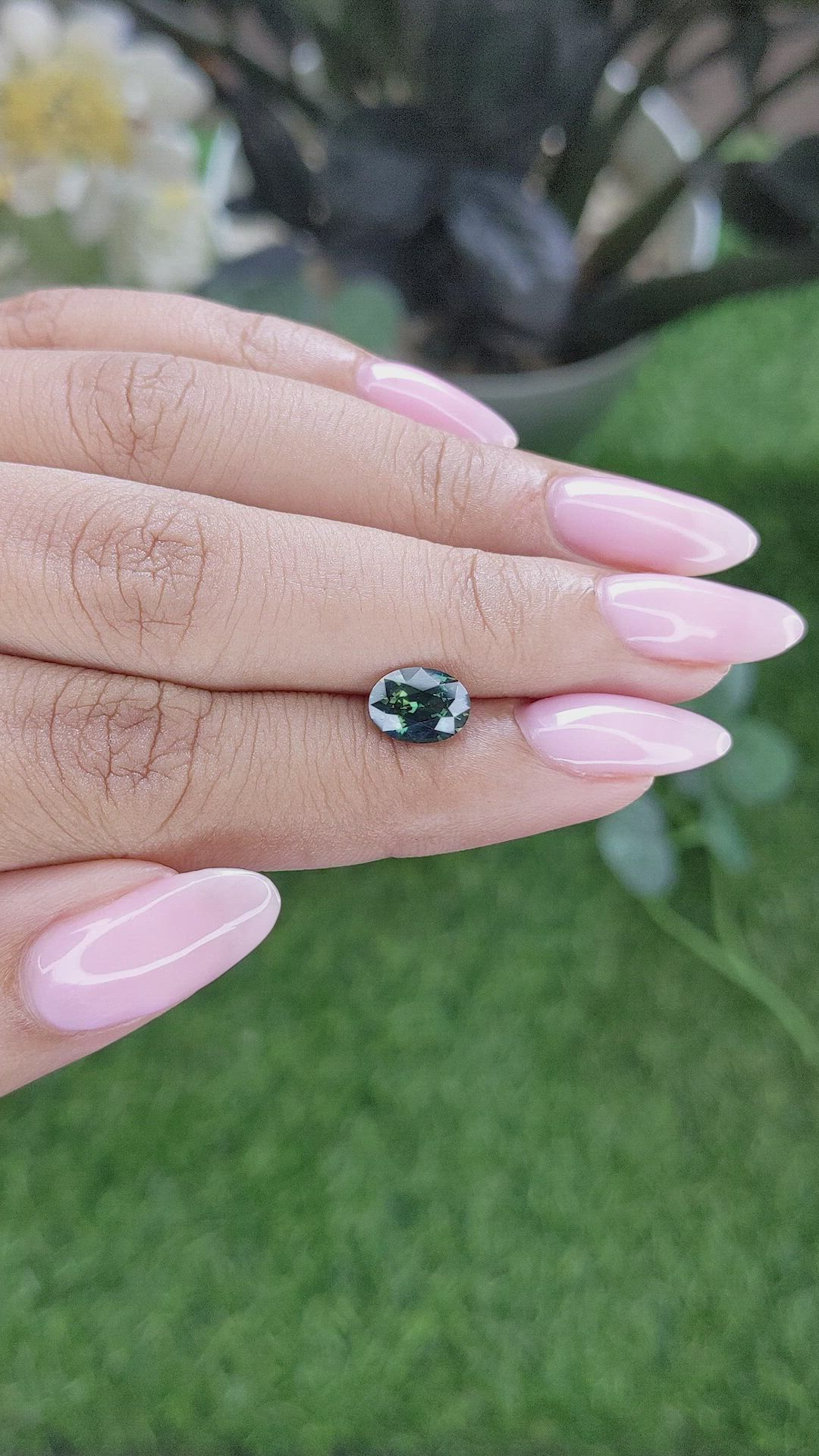 1.63 Ct. Bluish Green Sapphire from Tanzania Size Video