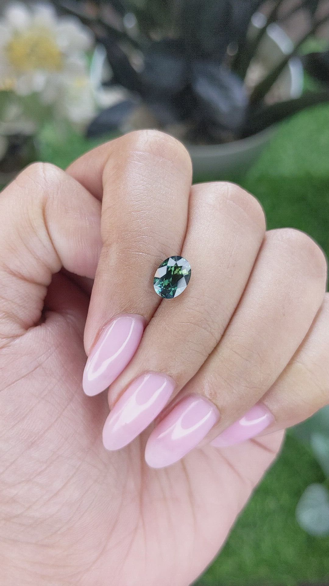 1.63 Ct. Bluish Green Sapphire from Tanzania Size Video