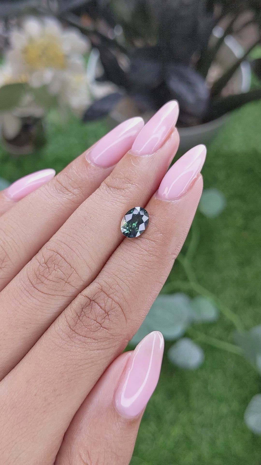 1.63 Ct. Bluish Green Sapphire from Tanzania Size Video