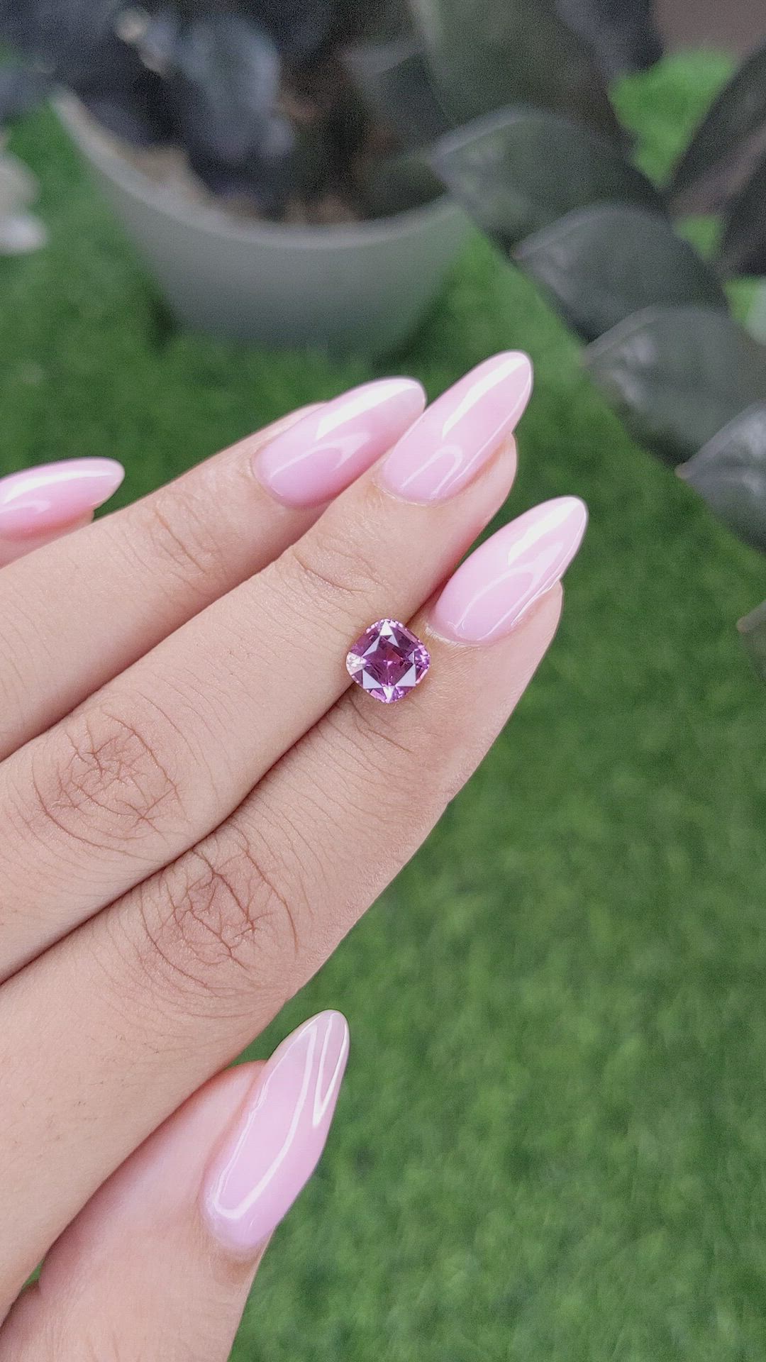 1.57 Ct. Purplish Pink Sapphire from Madagascar Size Video
