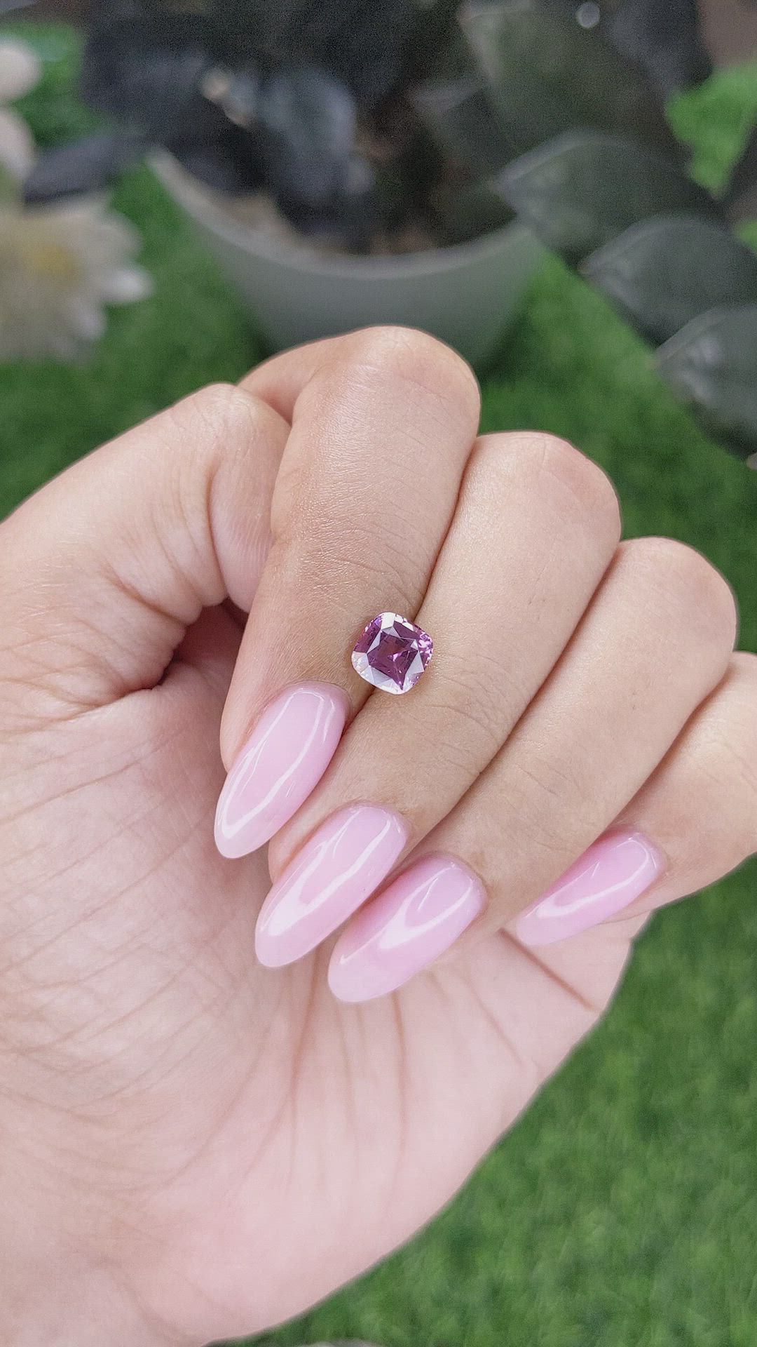 1.57 Ct. Purplish Pink Sapphire from Madagascar Size Video
