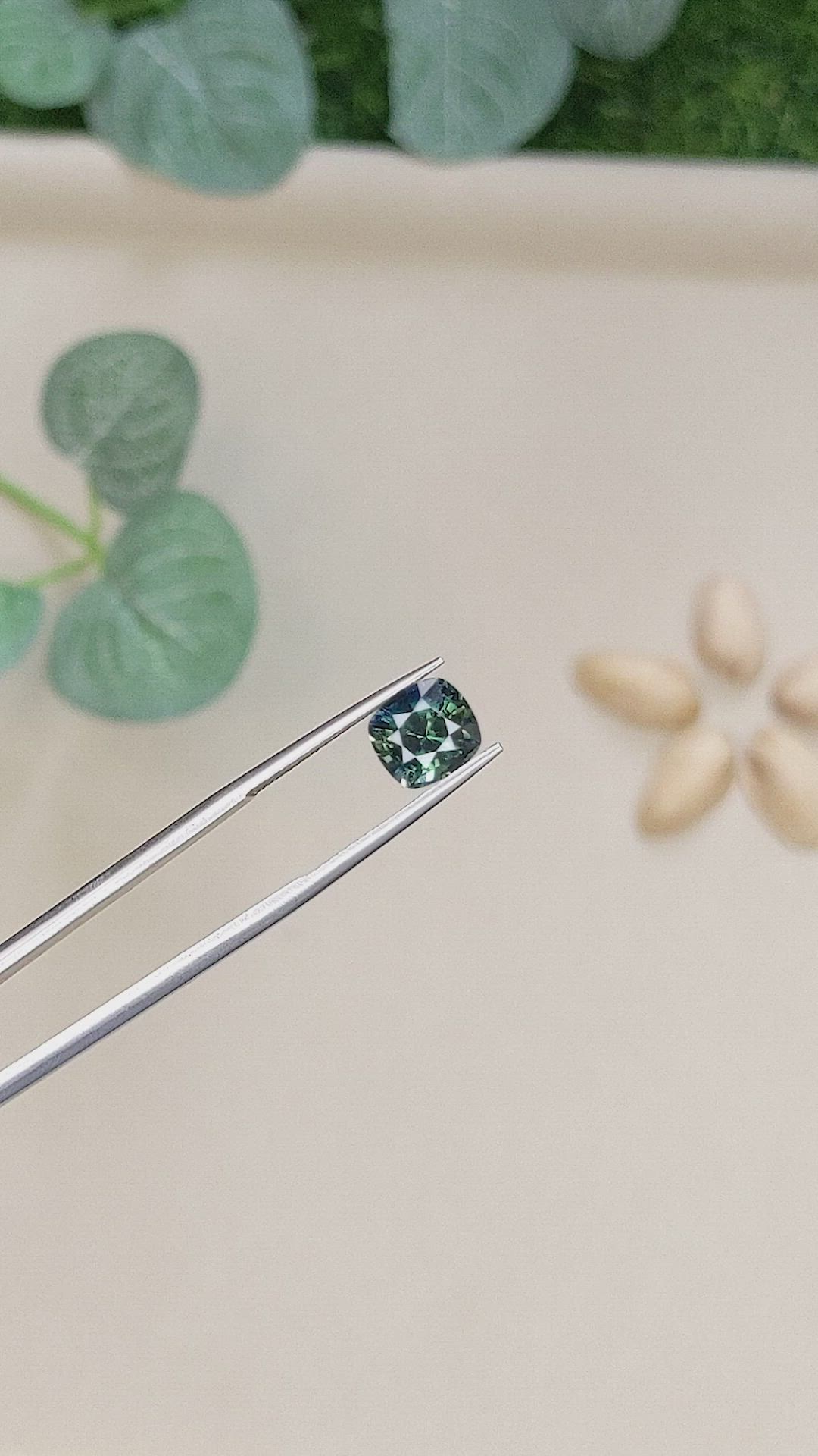 2.47 Ct. Bluish Green Sapphire from Madagascar Size Video