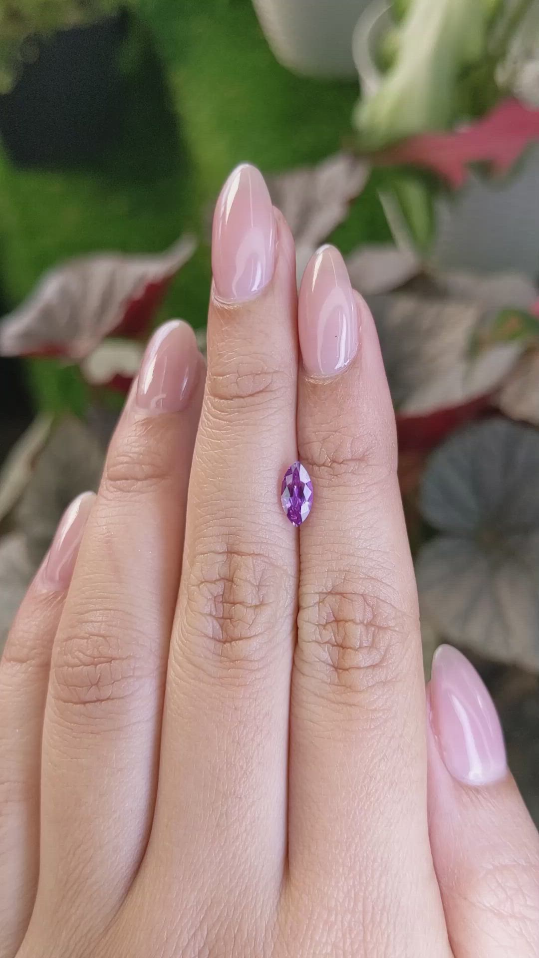 0.90 Ct. Pinkish Purple Sapphire from Ceylon (Sri Lanka) Size Video