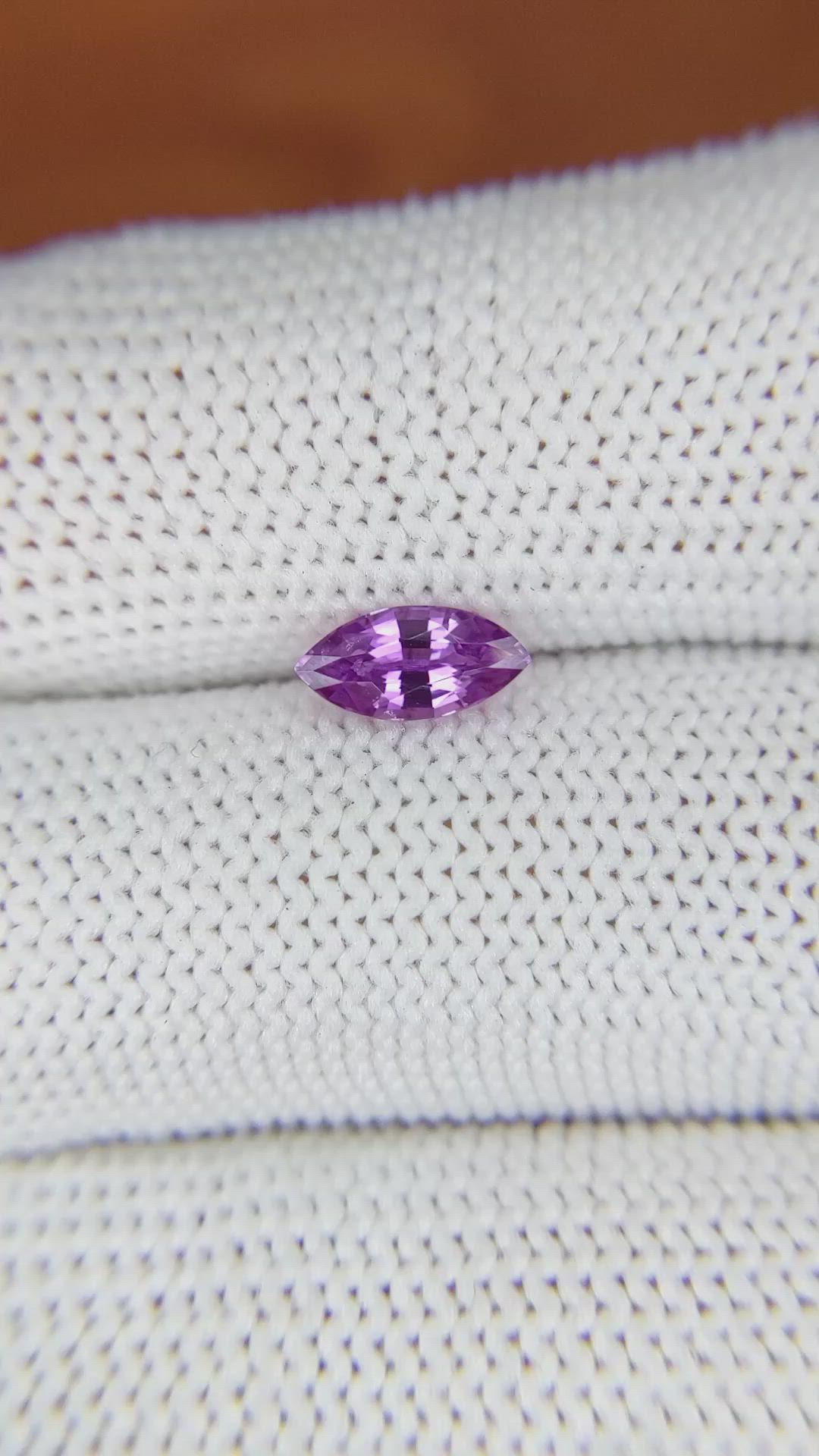 0.90 Ct. Pinkish Purple Sapphire from Ceylon (Sri Lanka) Size Video