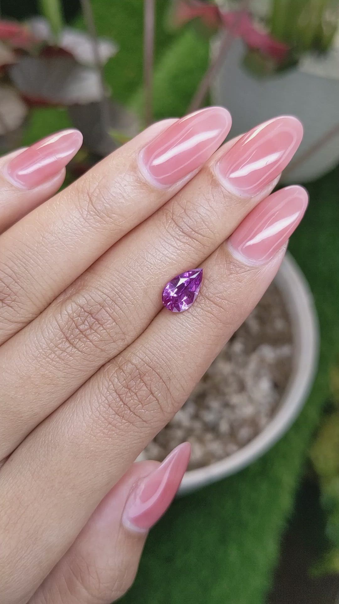 1.65 Ct. Pinkish Purple Sapphire from Ceylon (Sri Lanka) Size Video