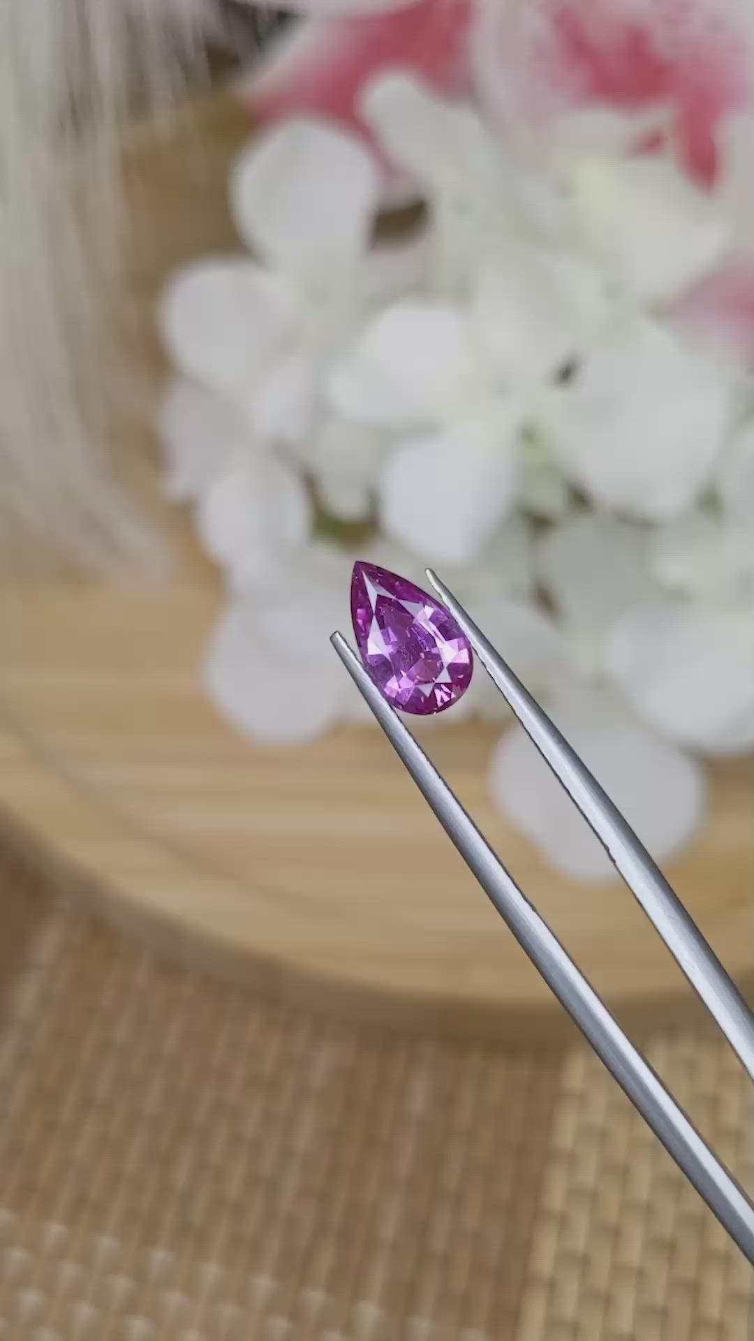 1.65 Ct. Pinkish Purple Sapphire from Ceylon (Sri Lanka) Size Video