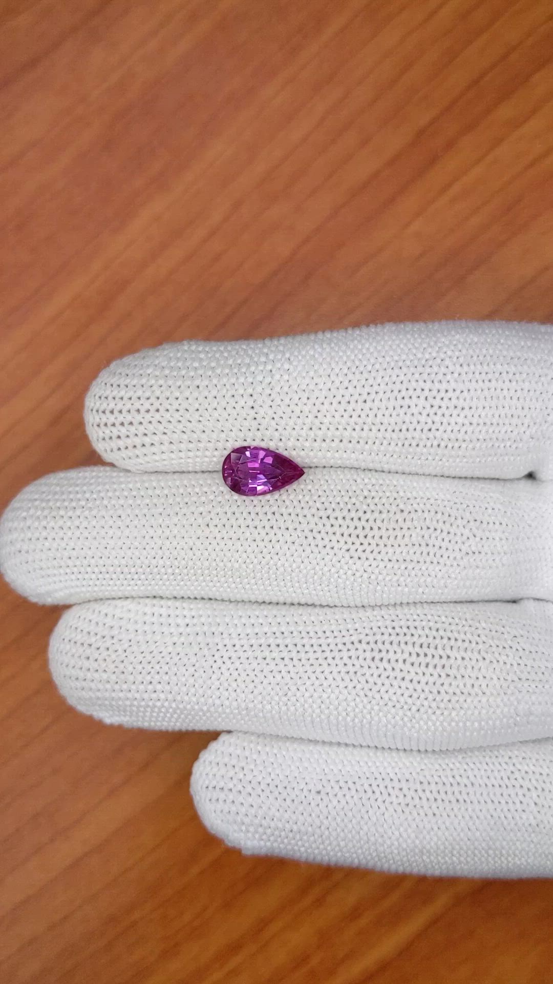 1.65 Ct. Pinkish Purple Sapphire from Ceylon (Sri Lanka) Size Video