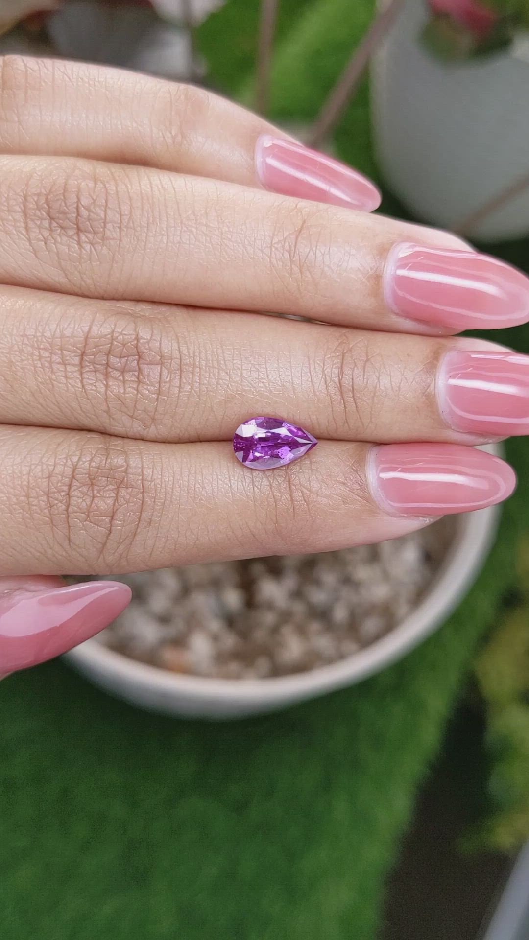 1.65 Ct. Pinkish Purple Sapphire from Ceylon (Sri Lanka) Size Video