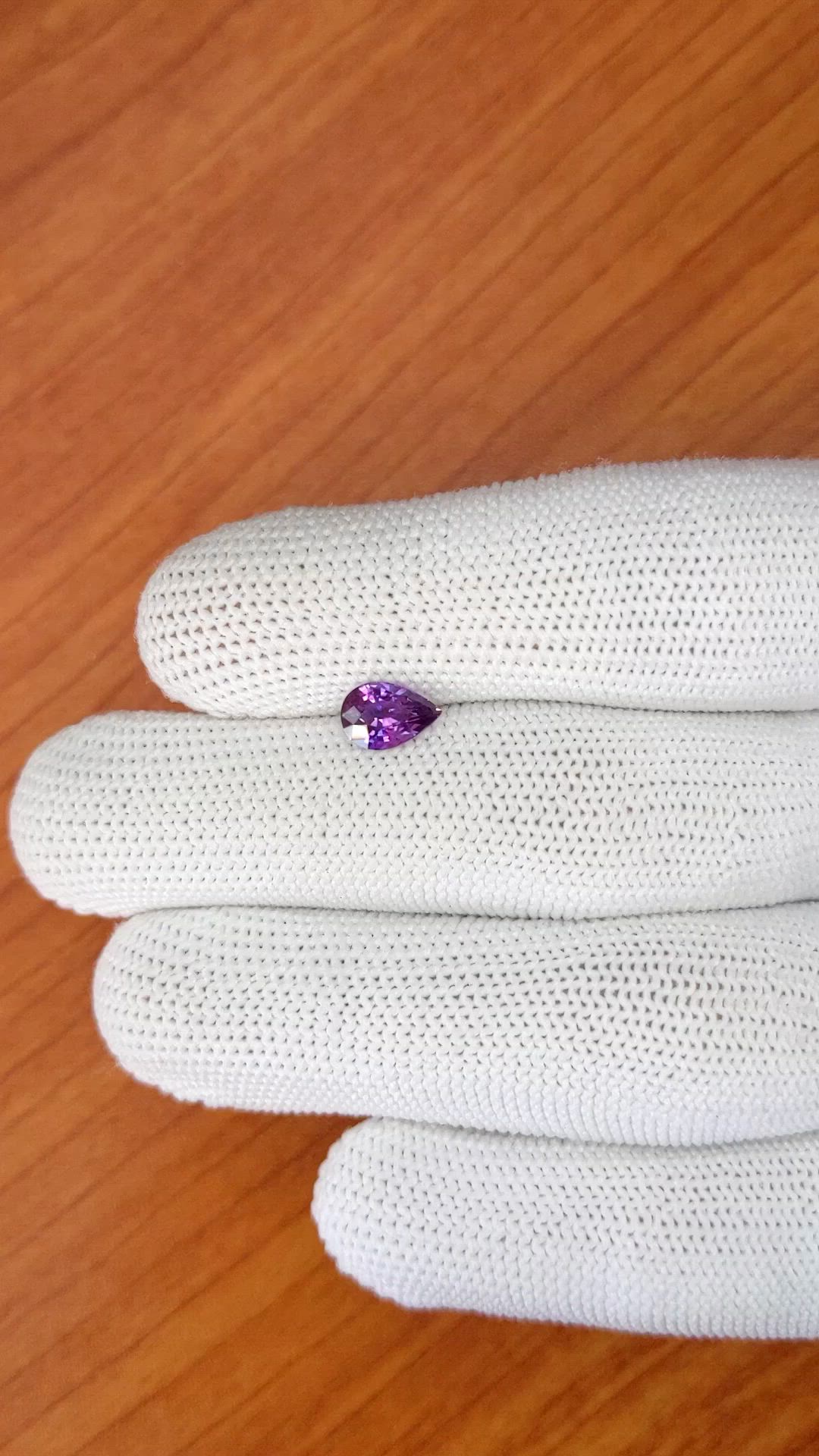 1.14 Ct. Pinkish Purple Sapphire from Ceylon (Sri Lanka) Size Video