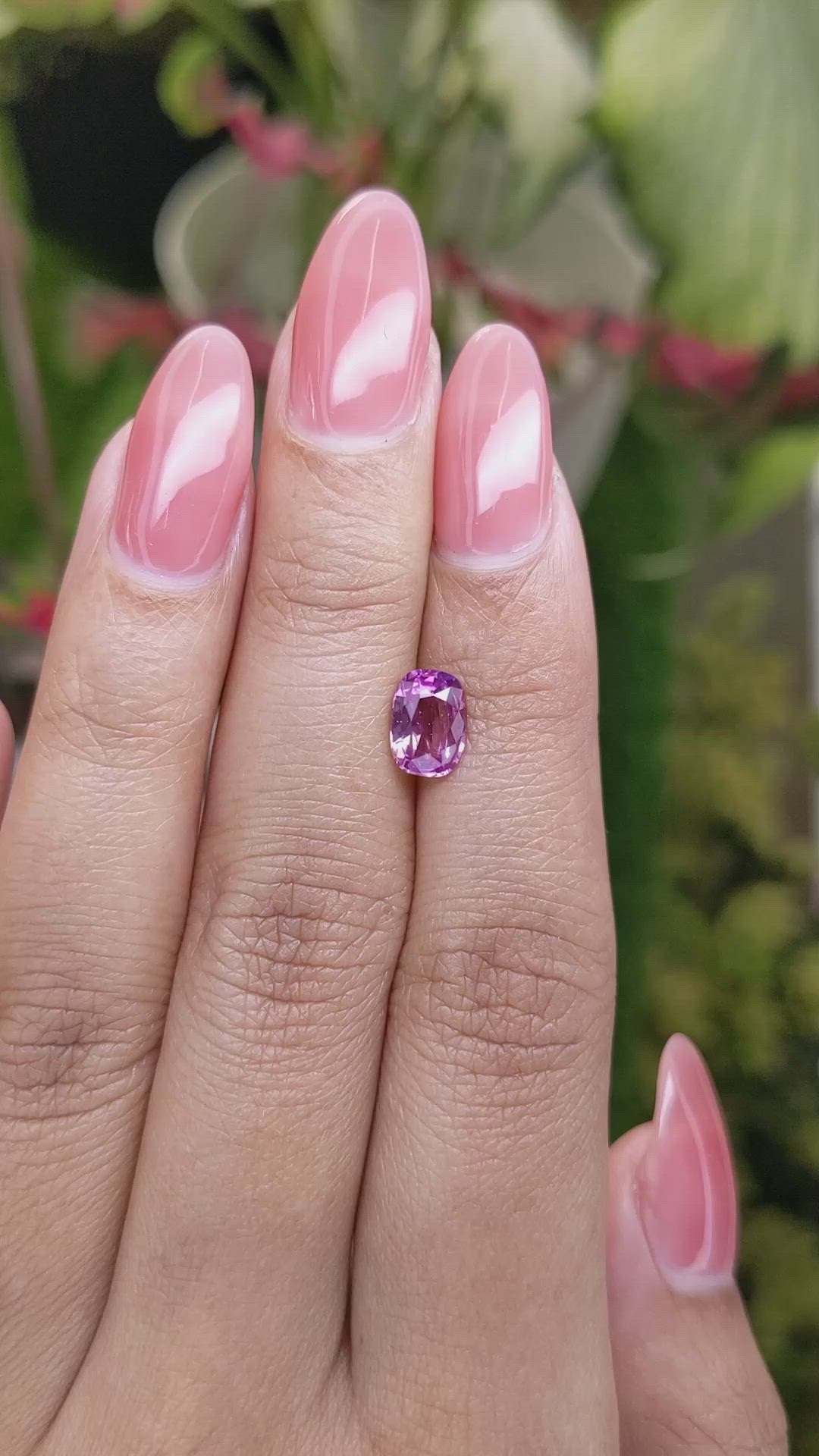 1.47 Ct. Purplish Pink Sapphire from Ceylon (Sri Lanka) Size Video