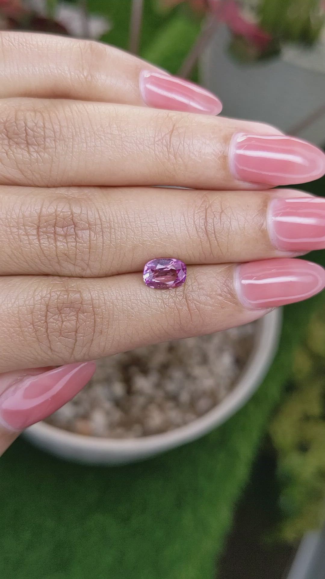 1.47 Ct. Purplish Pink Sapphire from Ceylon (Sri Lanka) Size Video