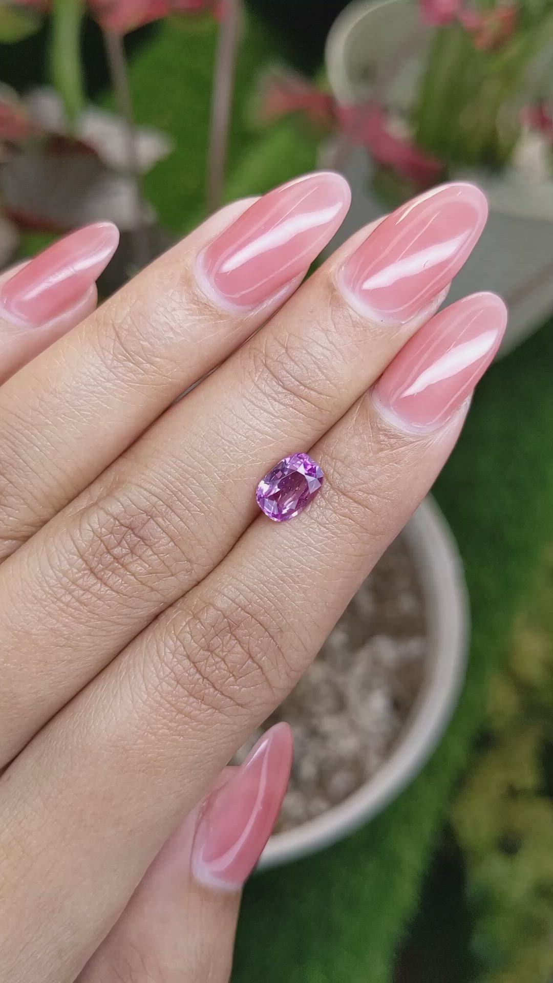 1.47 Ct. Purplish Pink Sapphire from Ceylon (Sri Lanka) Size Video