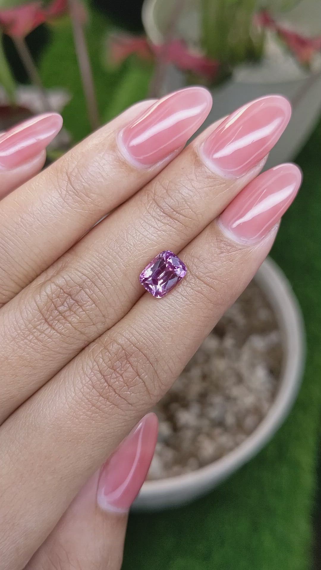 2.50 Ct. Purplish Pink Sapphire from Ceylon (Sri Lanka) Size Video