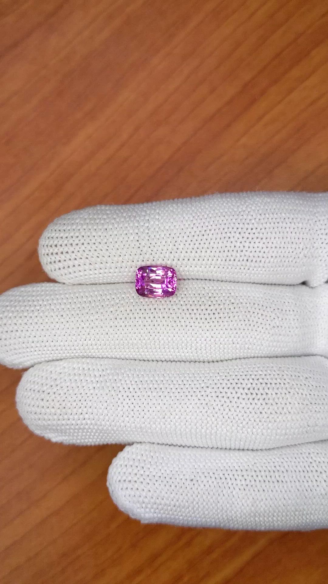 2.50 Ct. Purplish Pink Sapphire from Ceylon (Sri Lanka) Size Video