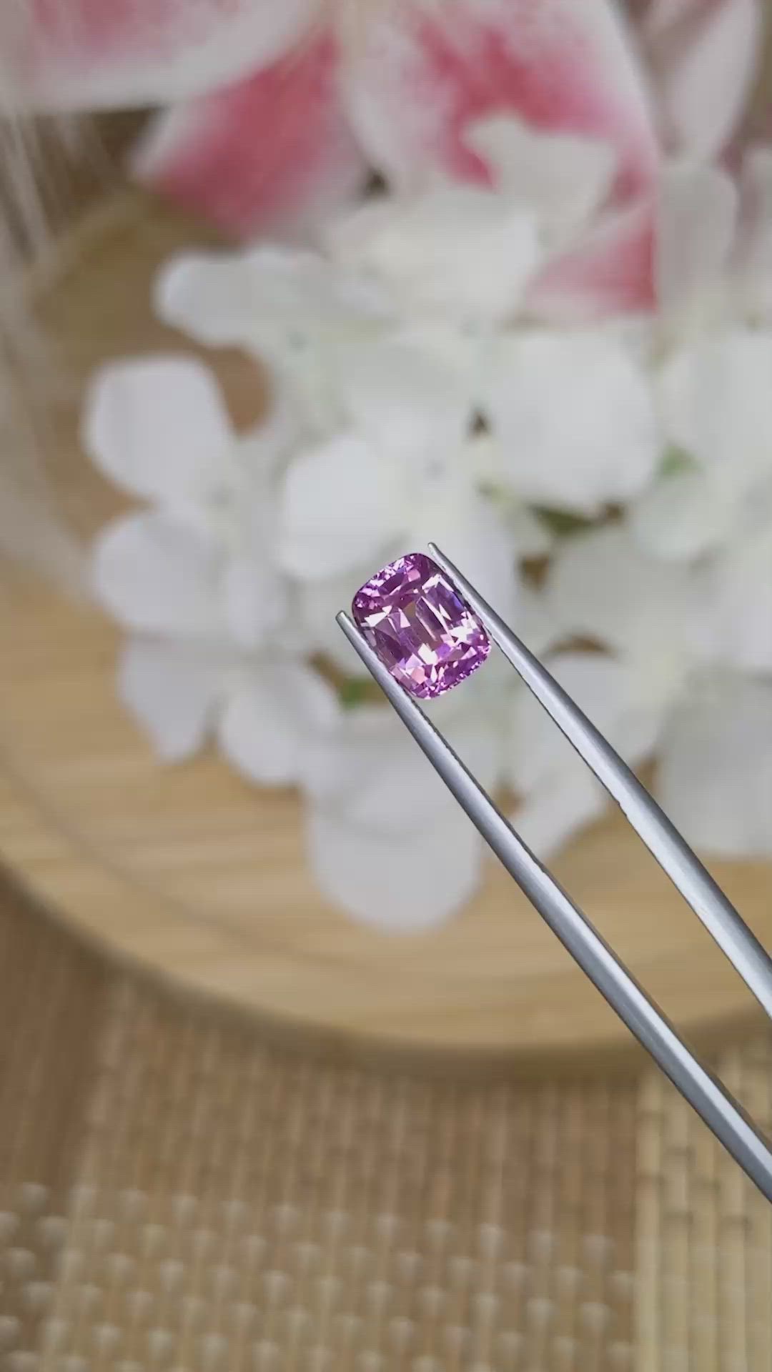 2.50 Ct. Purplish Pink Sapphire from Ceylon (Sri Lanka) Size Video