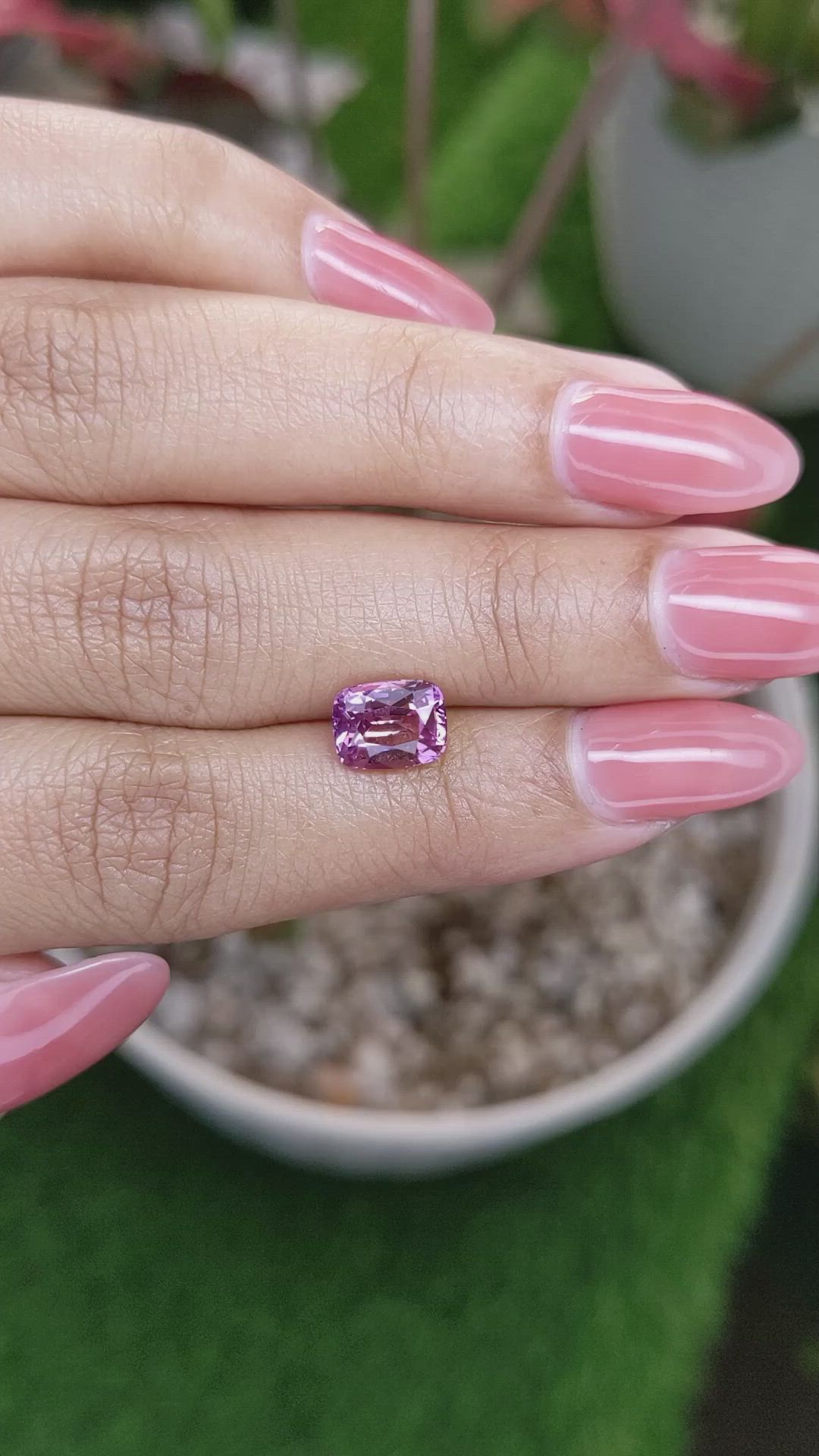 2.50 Ct. Purplish Pink Sapphire from Ceylon (Sri Lanka) Size Video