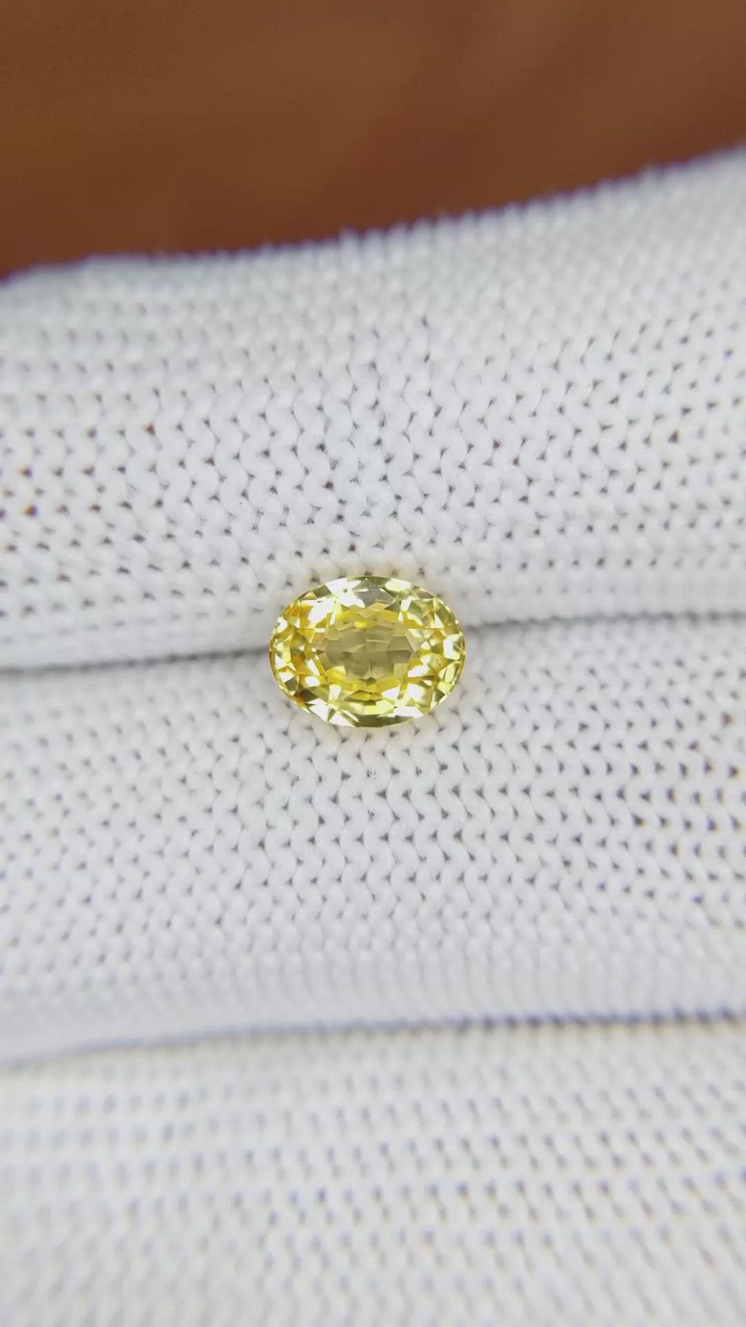 1.88 Ct. Yellow Sapphire from Ceylon (Sri Lanka) Size Video
