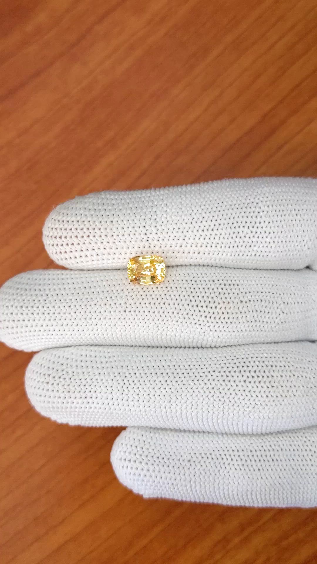 1.83 Ct. Yellow Sapphire from Ceylon (Sri Lanka) Size Video