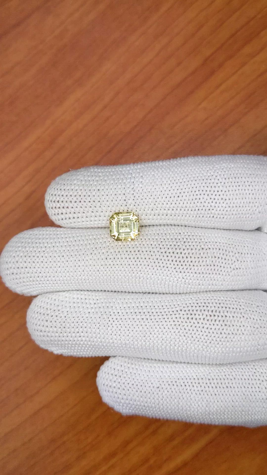 2.06 Ct. Yellow Sapphire from Ceylon (Sri Lanka) Size Video