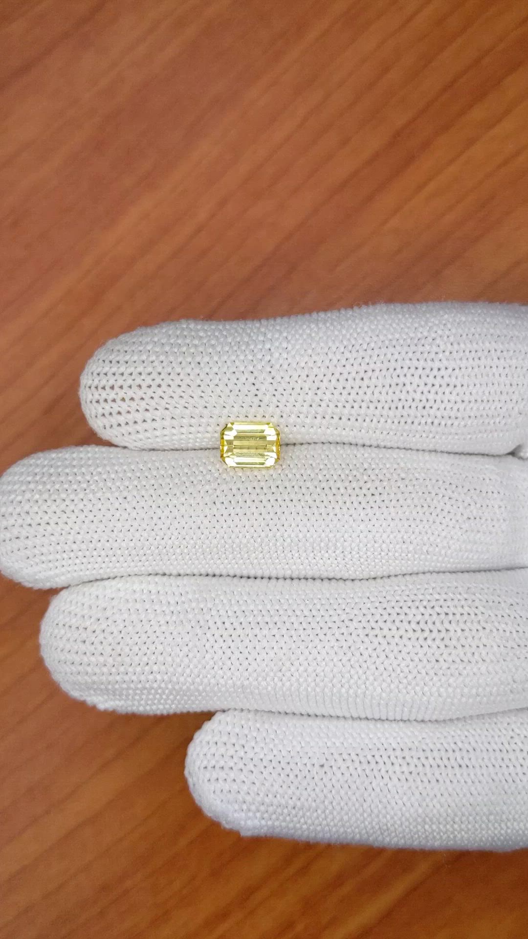 1.61 Ct. Yellow Sapphire from Ceylon (Sri Lanka) Size Video