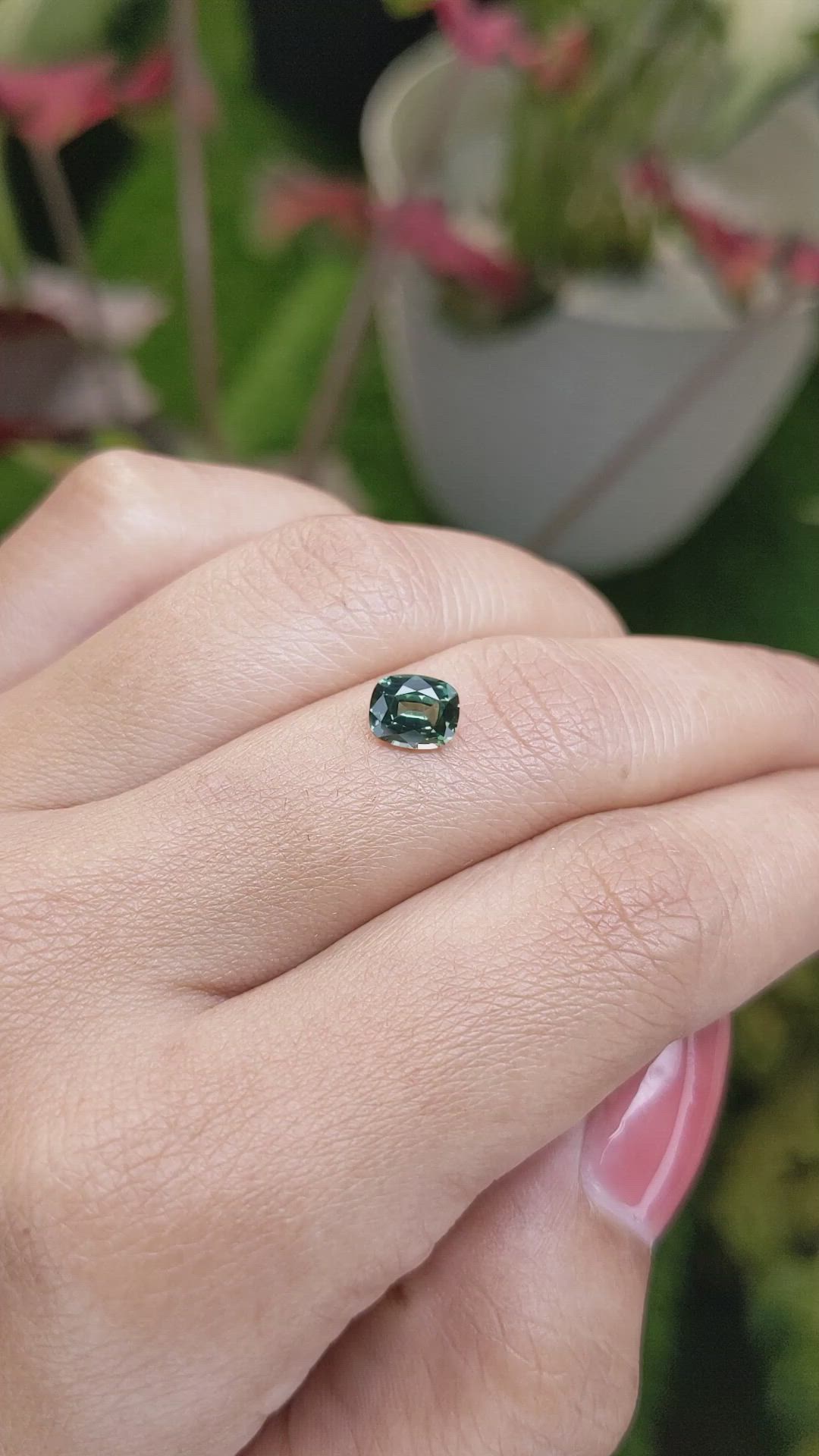 1.02 Ct. Bluish Green Sapphire from Ceylon (Sri Lanka) Size Video