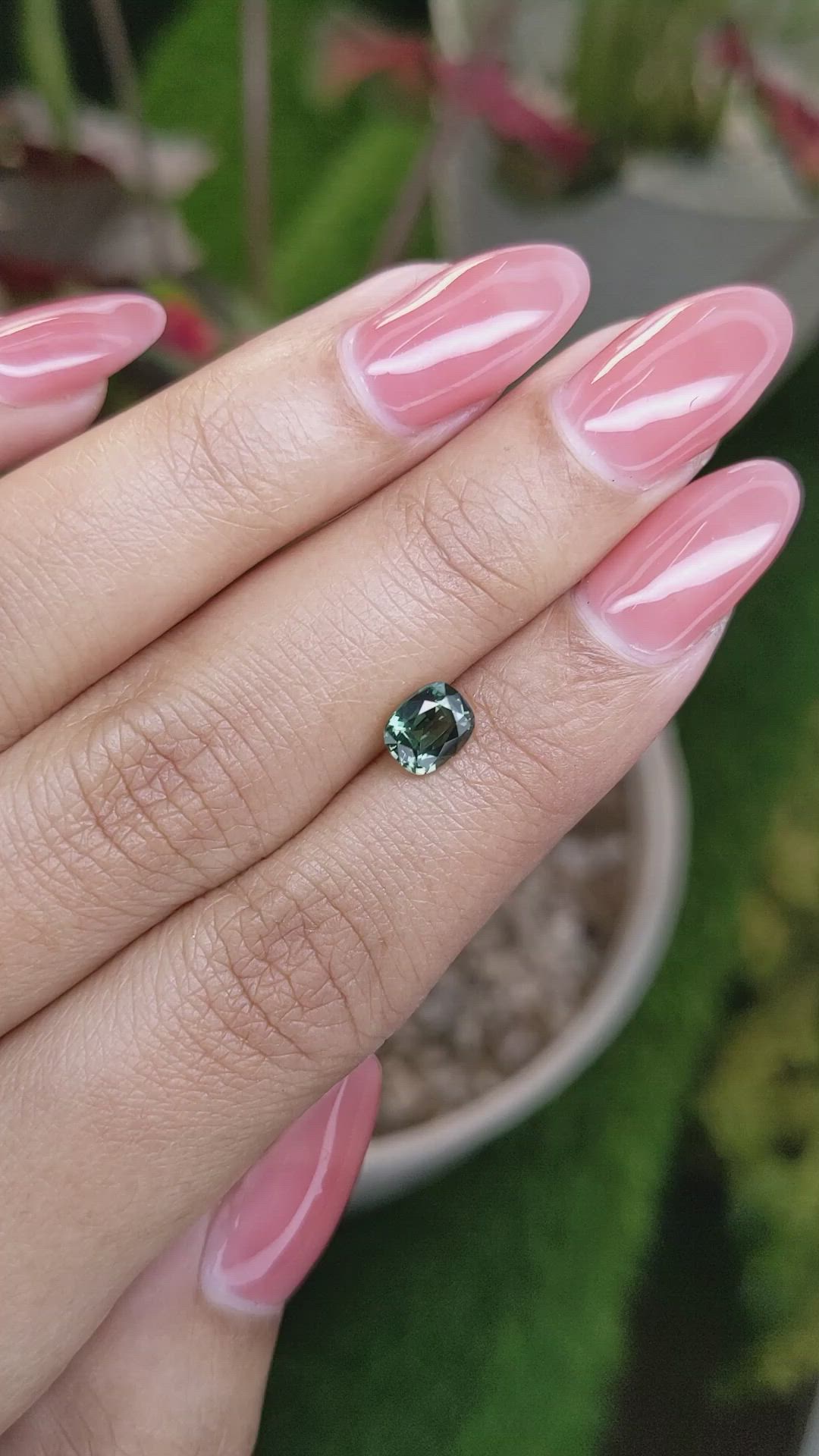 1.02 Ct. Bluish Green Sapphire from Ceylon (Sri Lanka) Size Video
