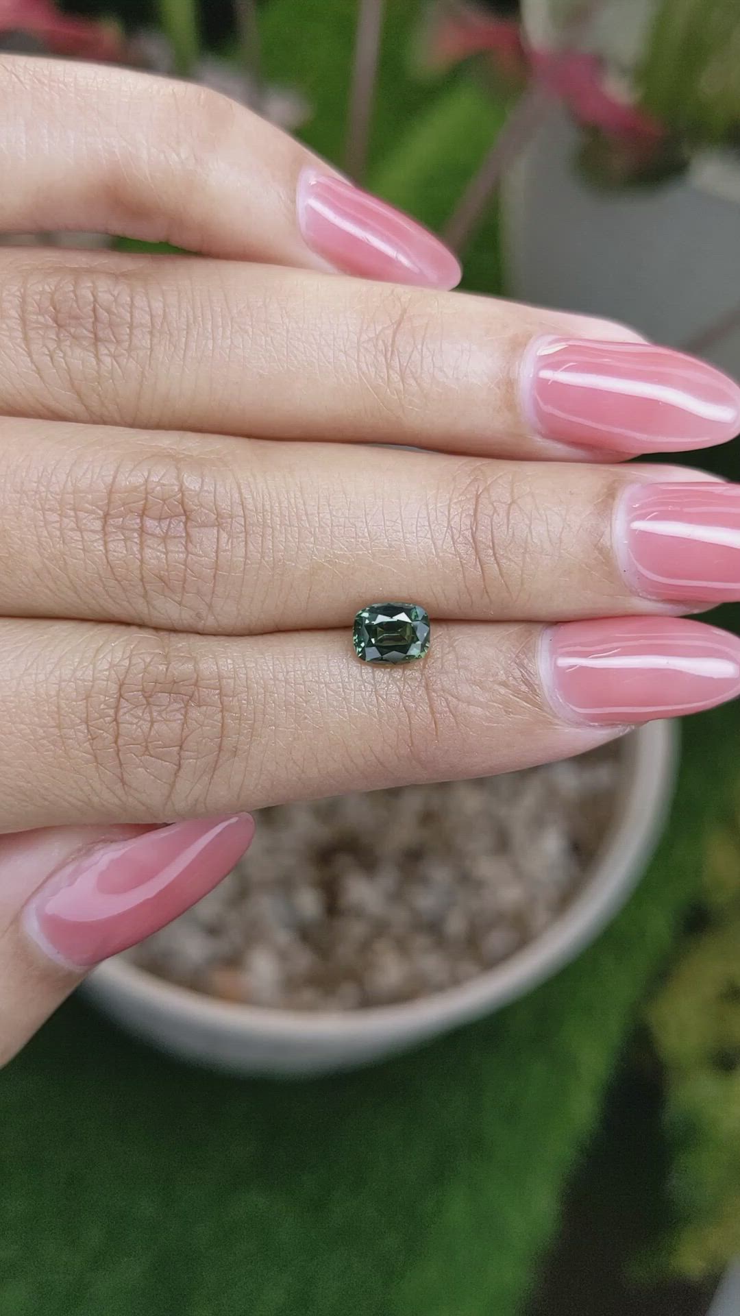 1.02 Ct. Bluish Green Sapphire from Ceylon (Sri Lanka) Size Video