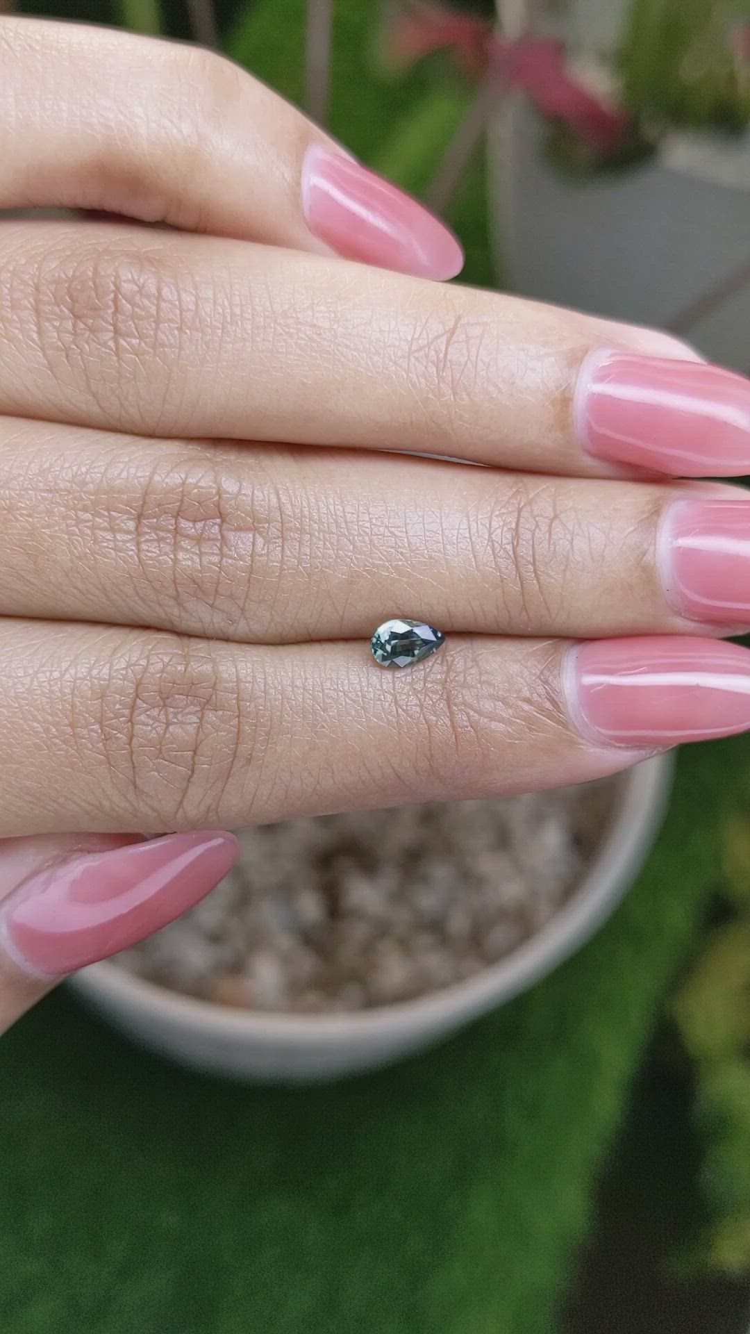 0.53 Ct. Bluish Green Sapphire from Ceylon (Sri Lanka) Size Video