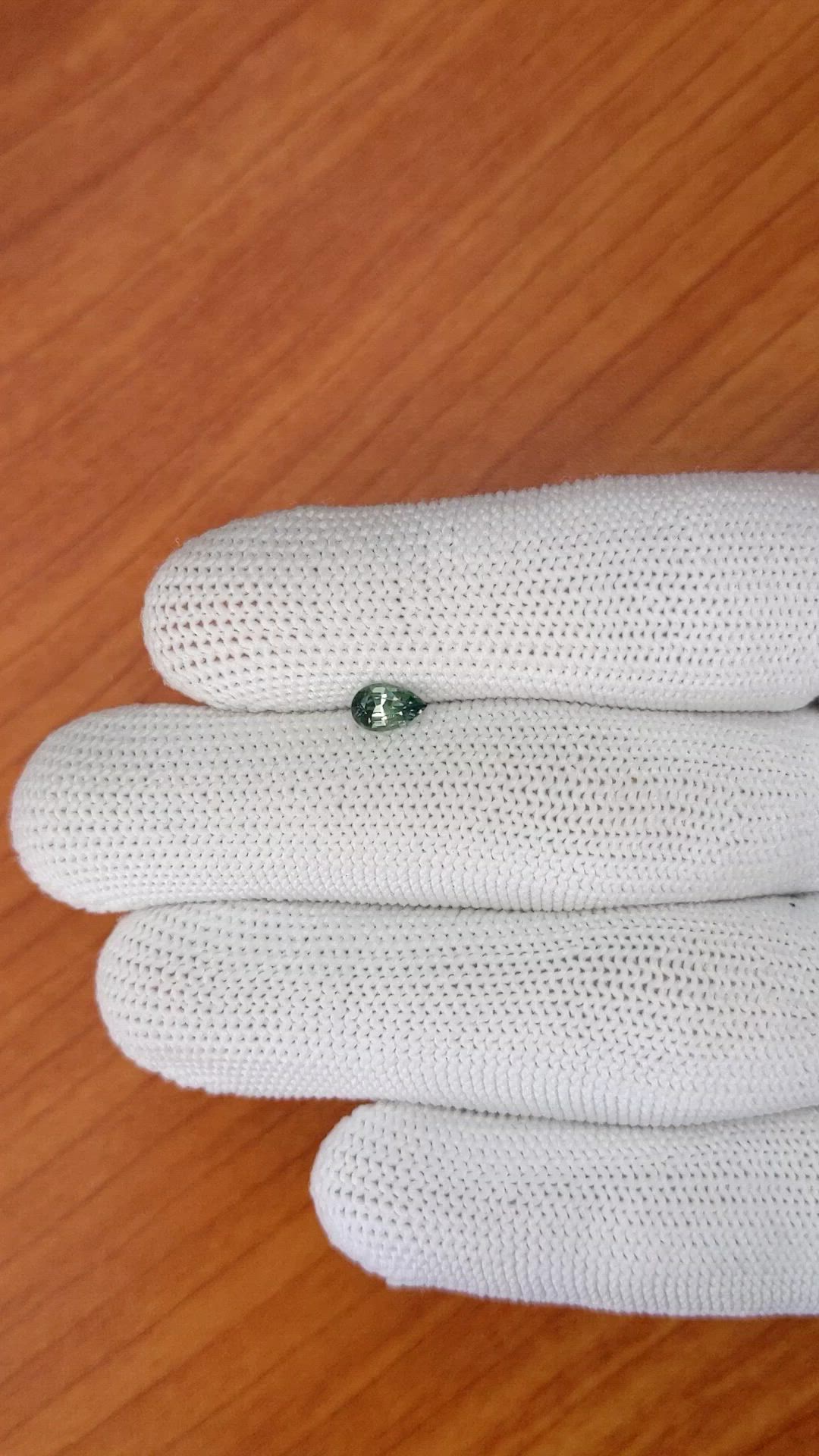0.53 Ct. Bluish Green Sapphire from Ceylon (Sri Lanka) Size Video