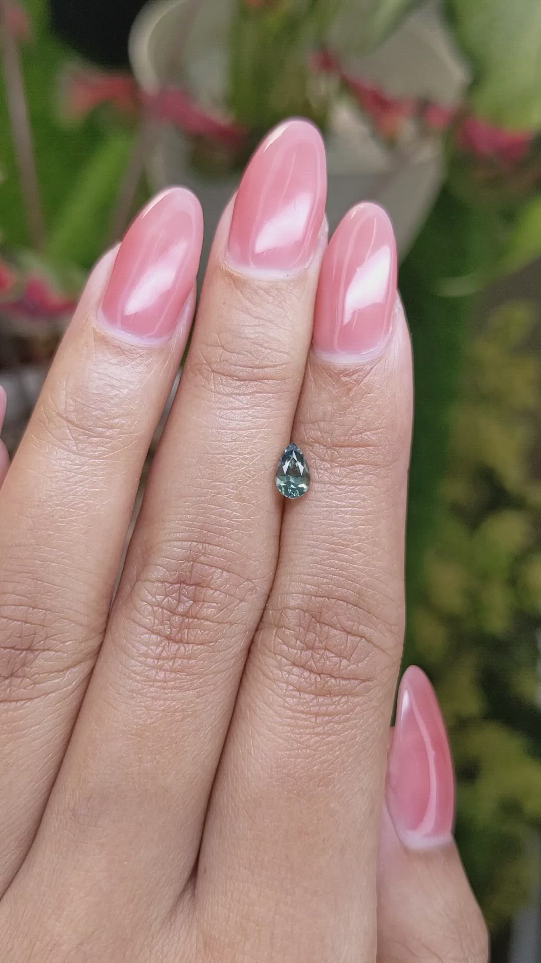 0.53 Ct. Bluish Green Sapphire from Ceylon (Sri Lanka) Size Video