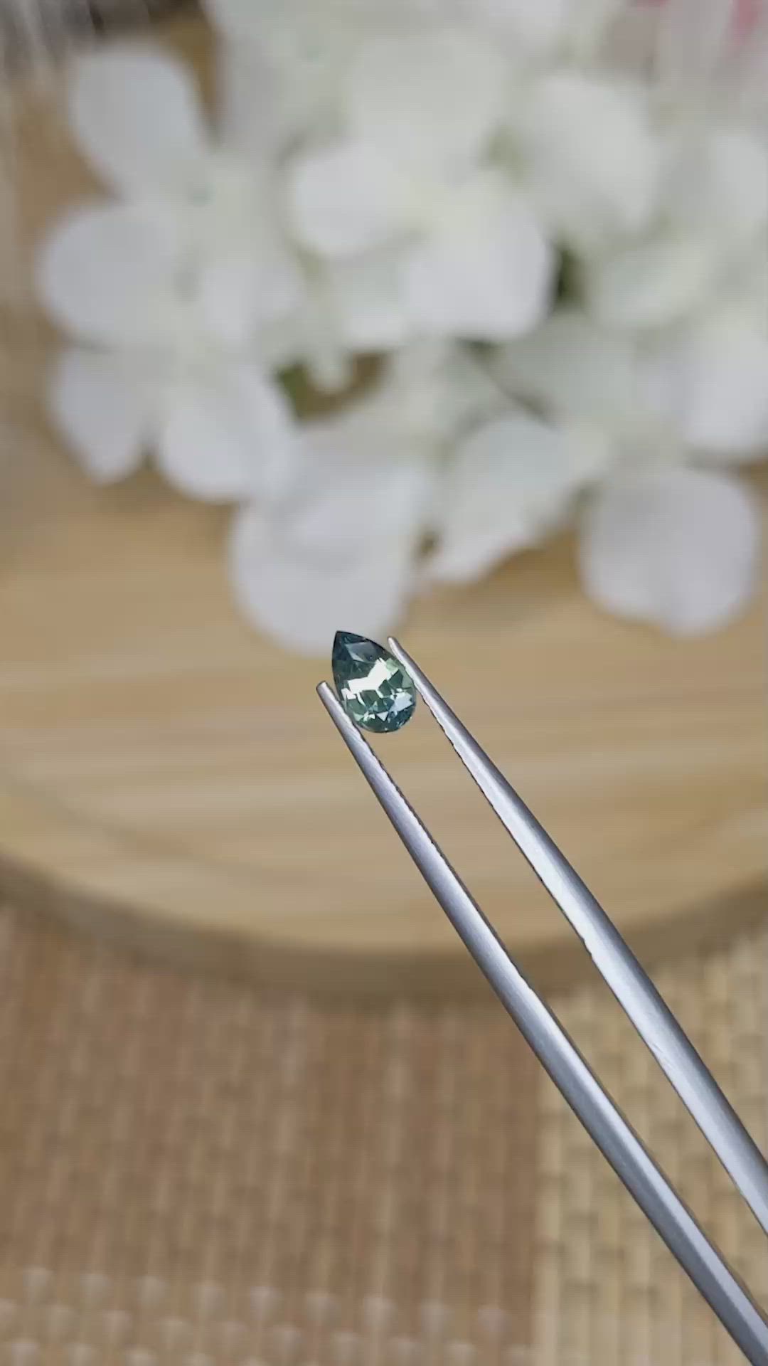 0.53 Ct. Bluish Green Sapphire from Ceylon (Sri Lanka) Size Video
