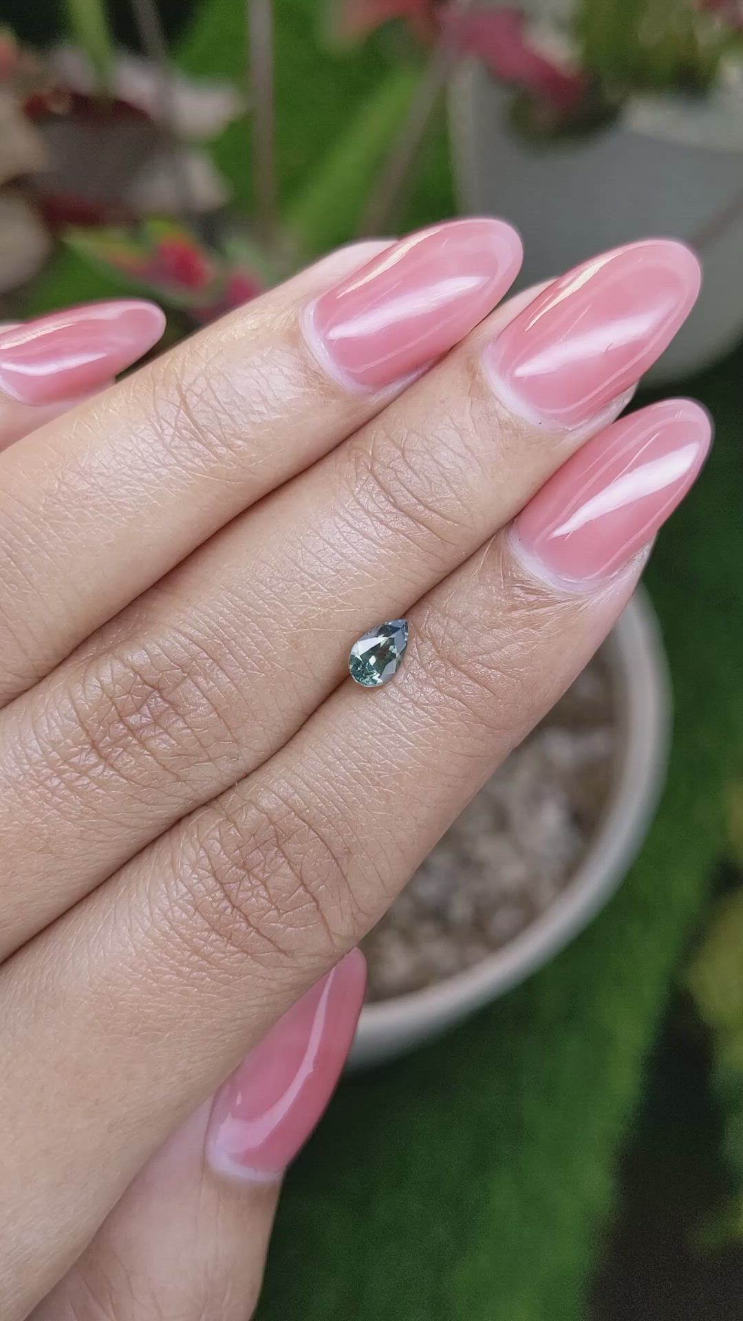 0.53 Ct. Bluish Green Sapphire from Ceylon (Sri Lanka) Size Video