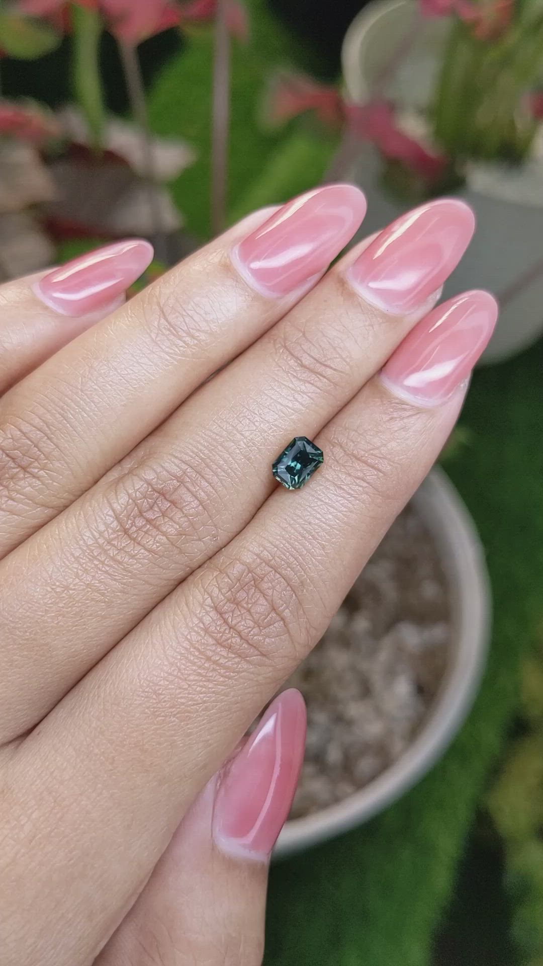 1.09 Ct. Bluish Green Sapphire from Ceylon (Sri Lanka) Size Video