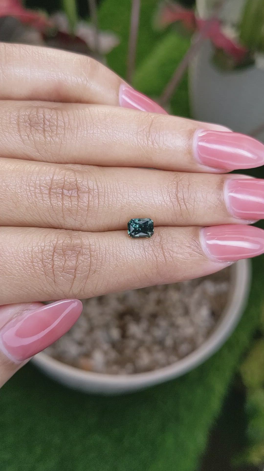 1.09 Ct. Bluish Green Sapphire from Ceylon (Sri Lanka) Size Video