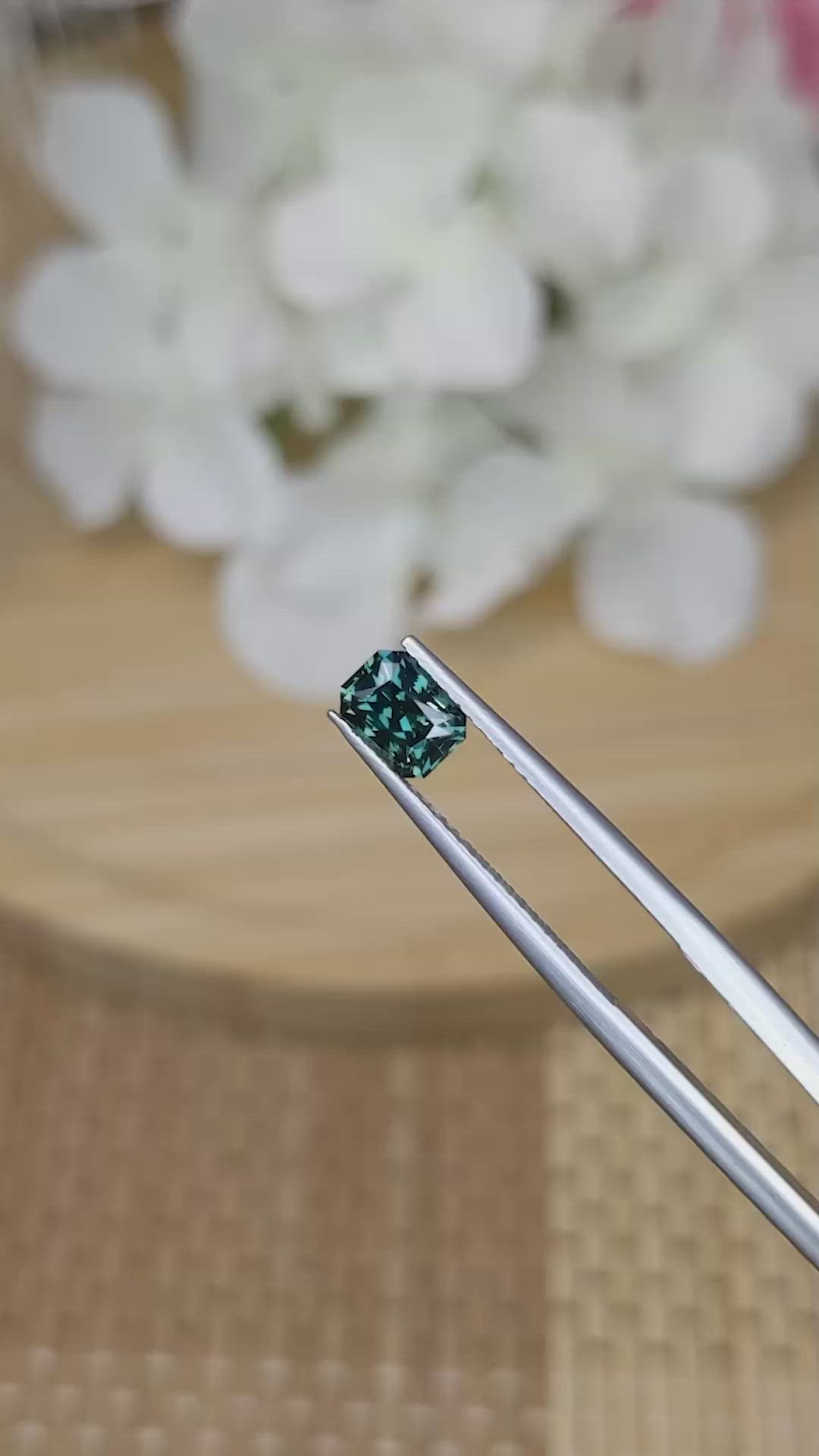 1.09 Ct. Bluish Green Sapphire from Ceylon (Sri Lanka) Size Video