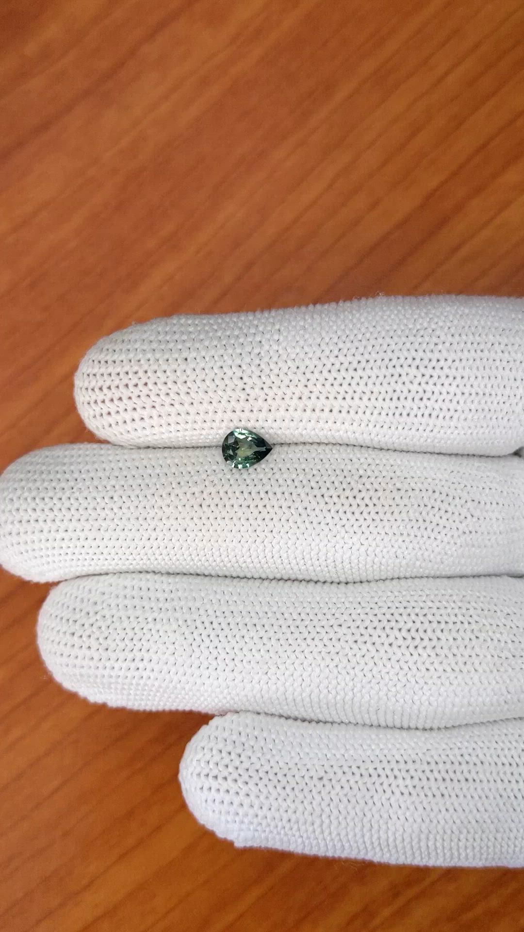 0.52 Ct. Bluish Green Sapphire from Ceylon (Sri Lanka) Size Video