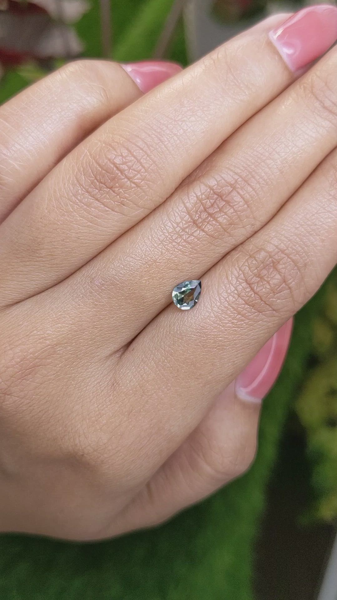 0.52 Ct. Bluish Green Sapphire from Ceylon (Sri Lanka) Size Video