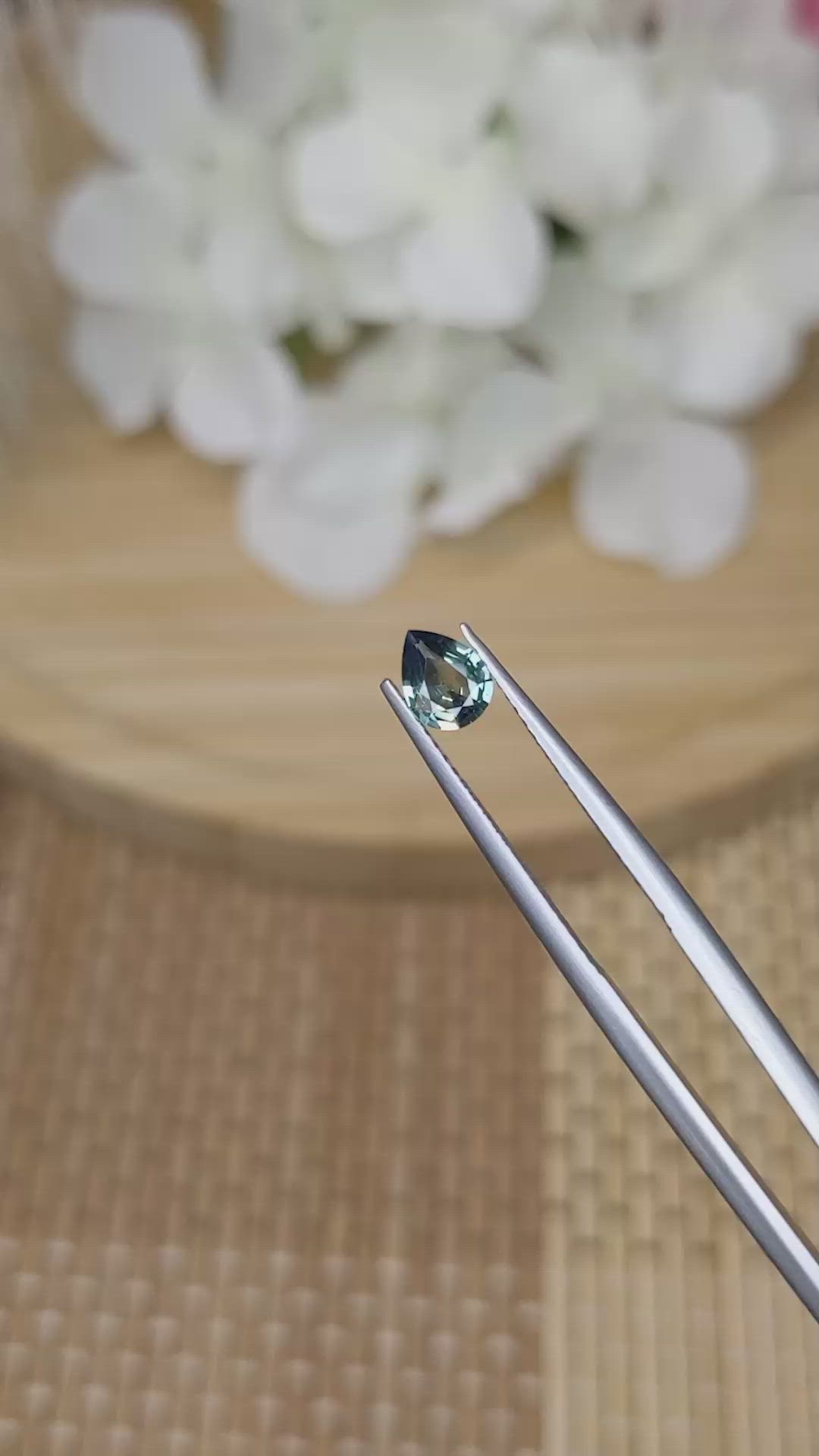 0.52 Ct. Bluish Green Sapphire from Ceylon (Sri Lanka) Size Video