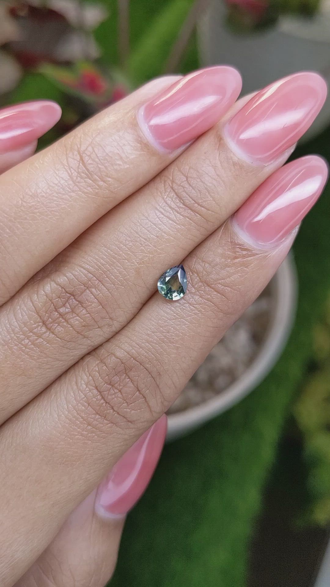 0.52 Ct. Bluish Green Sapphire from Ceylon (Sri Lanka) Size Video
